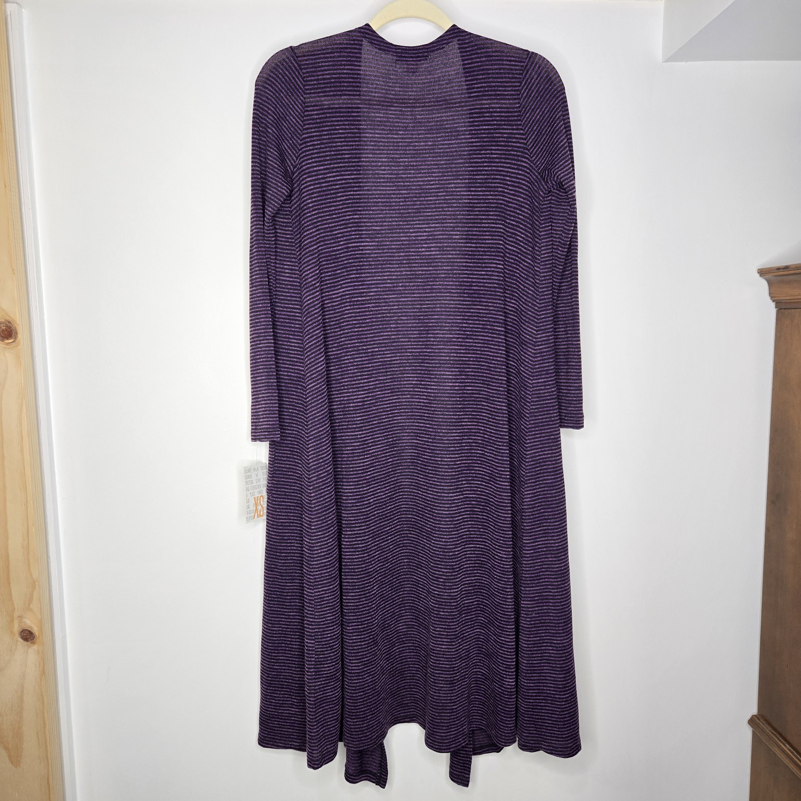 LuLaRoe Sarah Cardigan Duster Purple And Black – Size XS