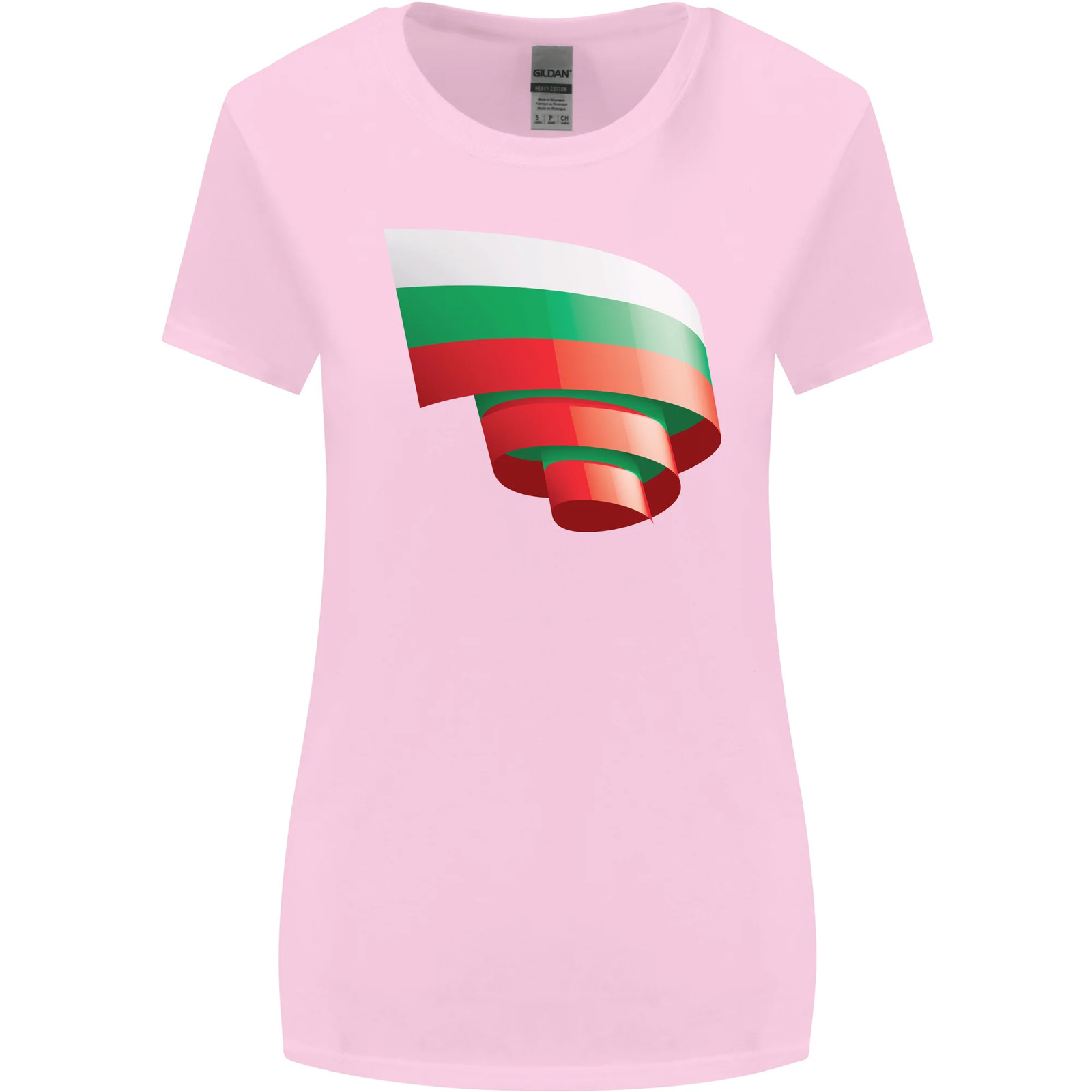Curled Bulgaria Flag Bulgarian Day Football Womens Wider Cut T-Shirt