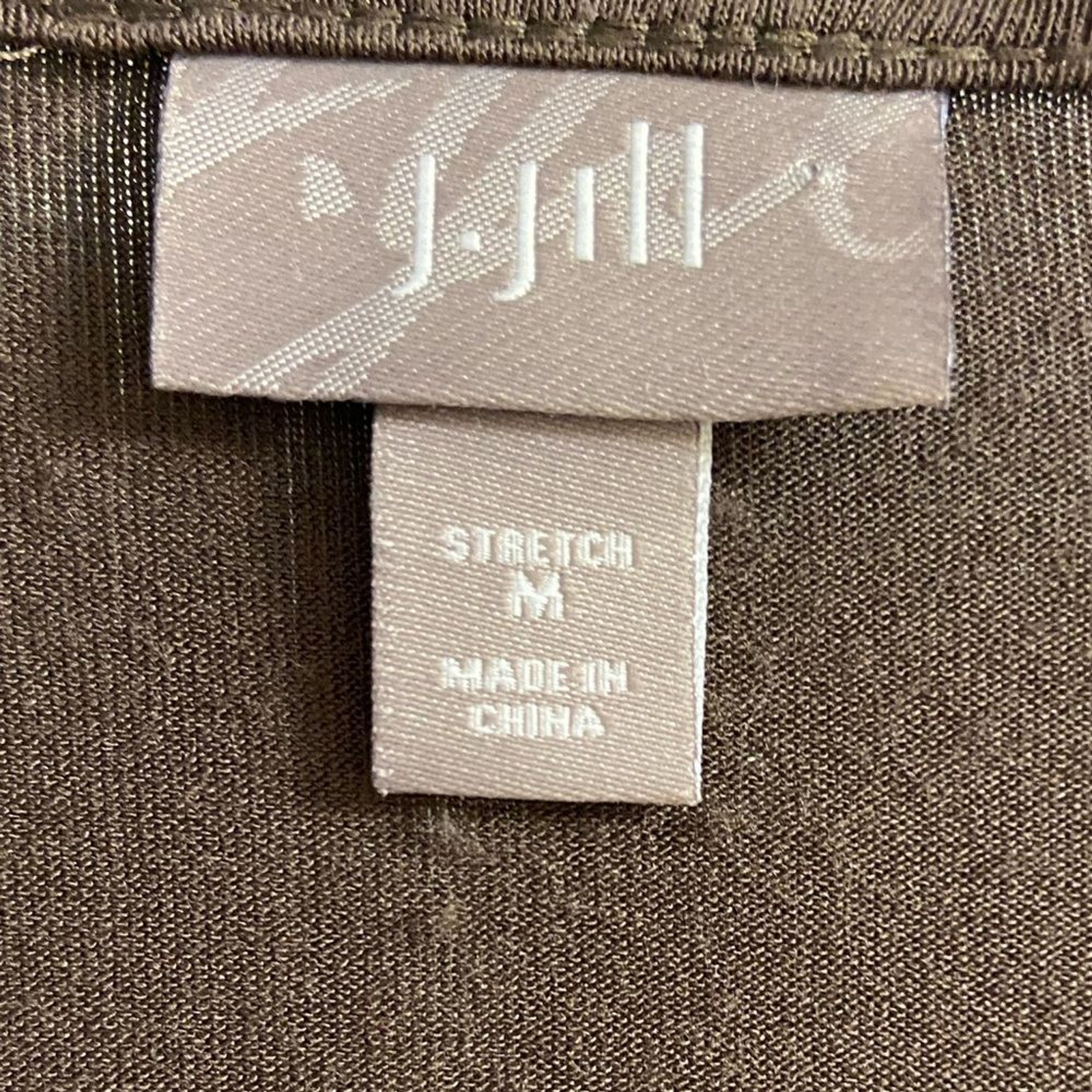 J Jill cardigan brown stretch open front waterfall draped Medium