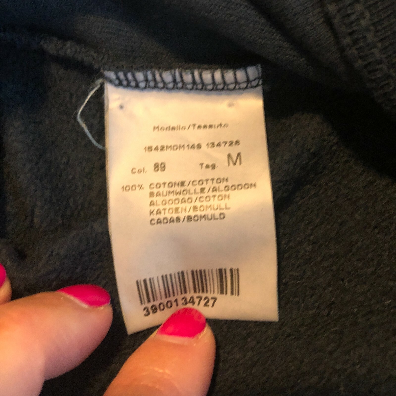 MSGM Love Heart Sweatshirt Navy Blue Women’s Size M Made in Italy