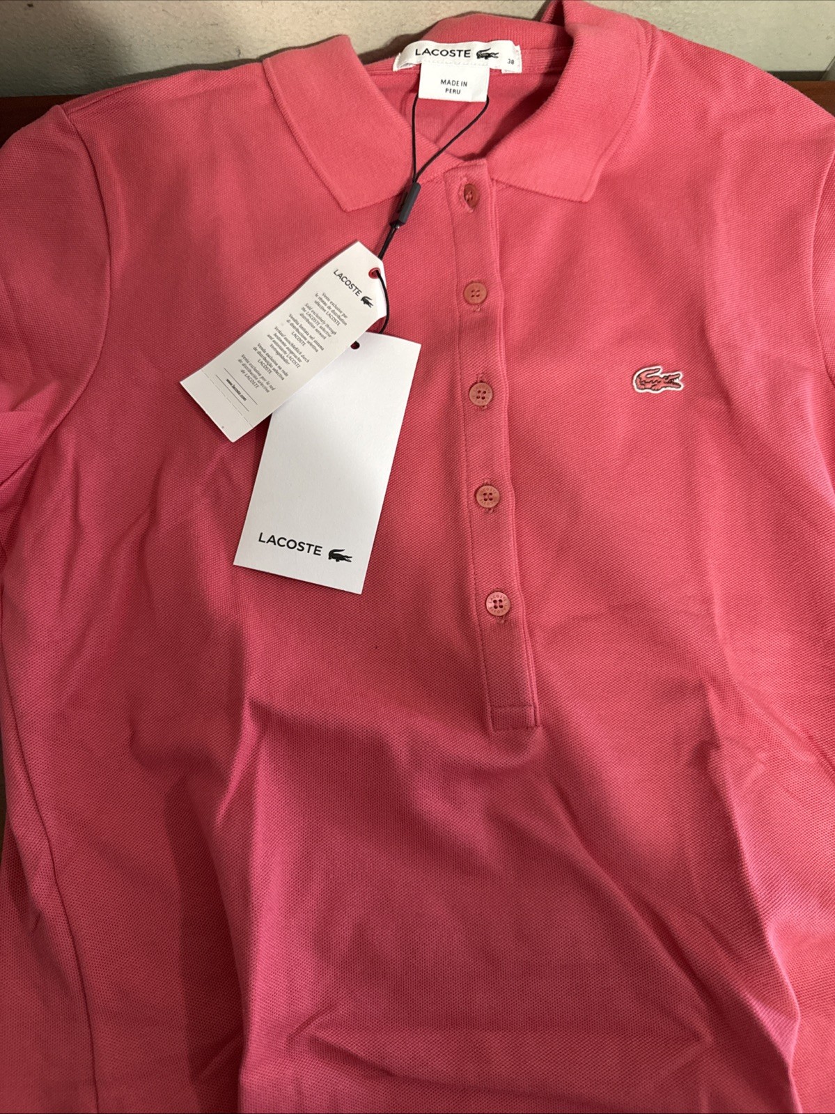 LACOSTE WOMEN’S CLASSIC POLO SHIRT 4 OR 6 CANDY BOX PINK NEW NWT
