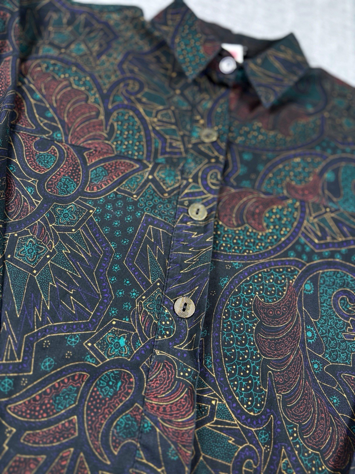 Vintage Rockies Western Button Up Shirt Women’s Geometric Black 90s USA Made
