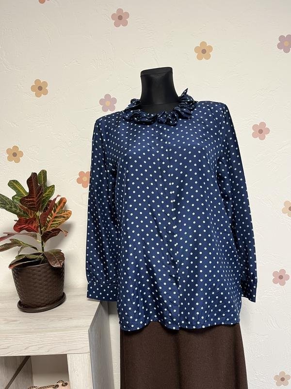 women closet shirt navy silk 36
