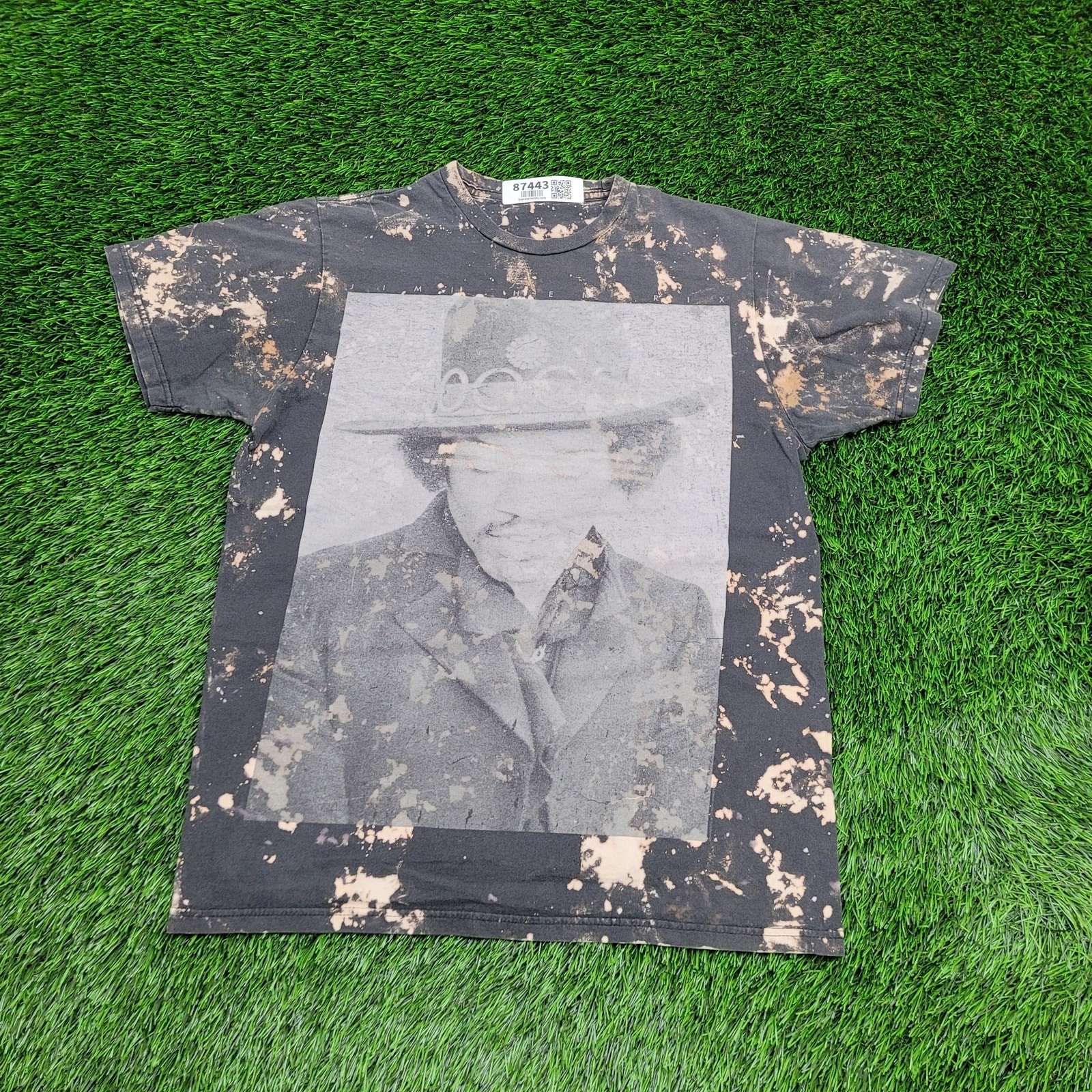 Jimmy-Hendrix Shirt Womens M/L 20×25 Bleached Guitarist