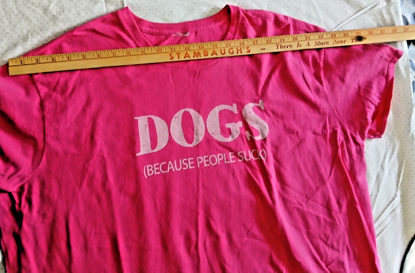 Womans 2XL , Pink Tee Shirt, Crew Neck , Tubular Knit, no label