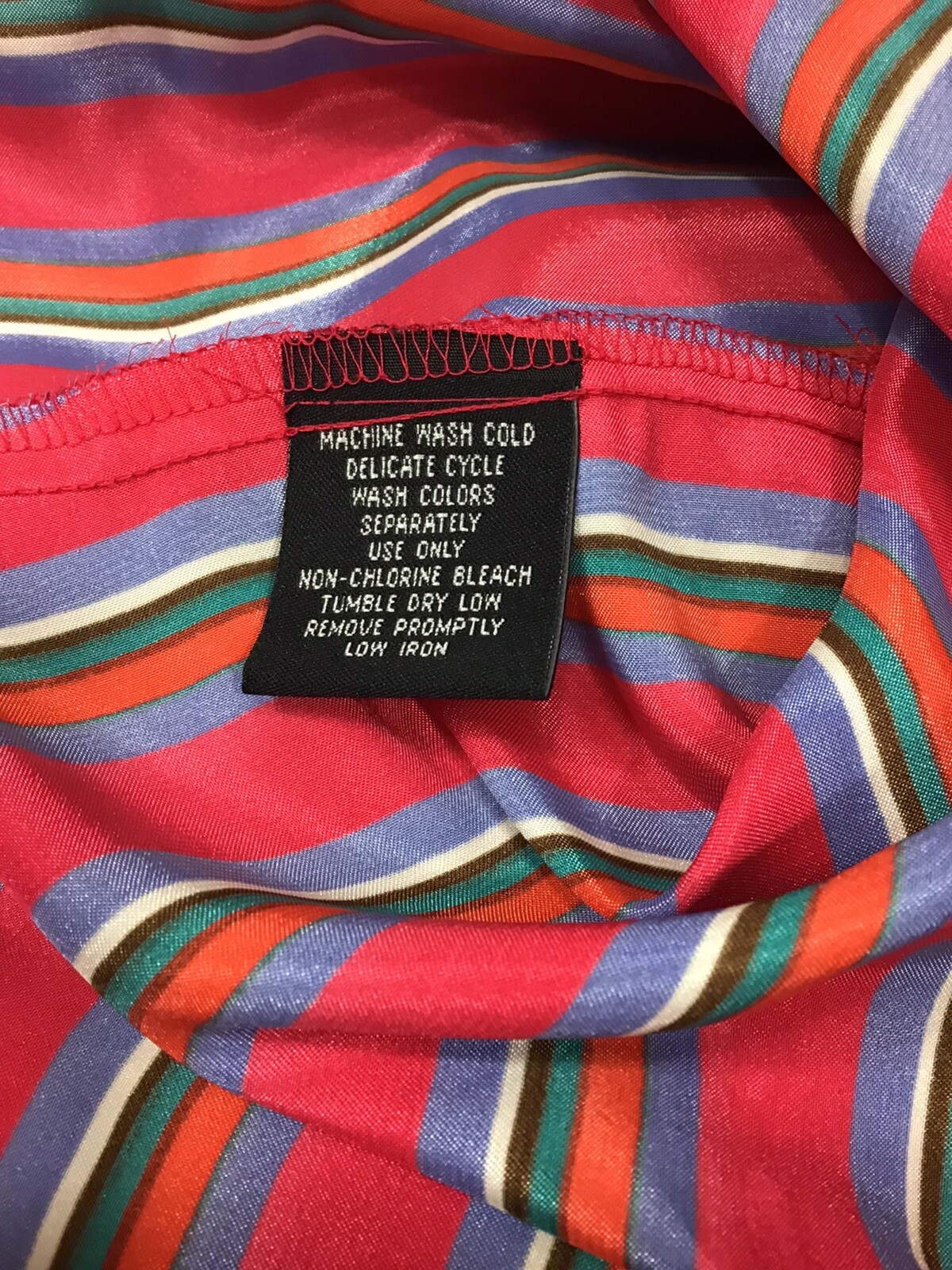 Connie Howard Retro VTG Blouse Satin Stripes Long Sleeve 60’s 70’s Shirt 10 L
