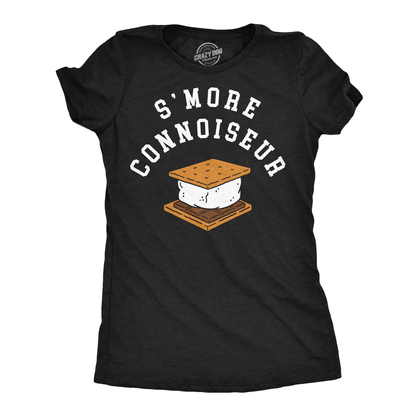 Womens Funny T Shirts Smore Connoiseur Sarcastic Camping Tee For Ladies