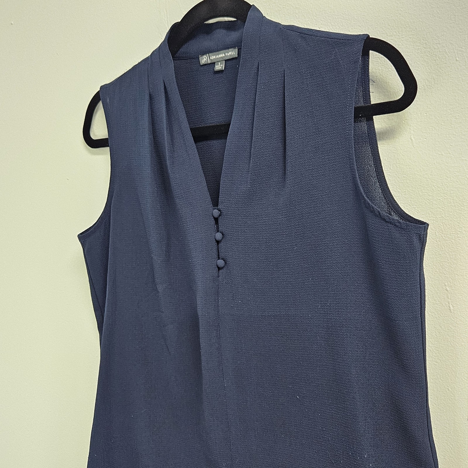 Adrianna Papell Shirt Women Small Blue Sleeveless Top Business Casual