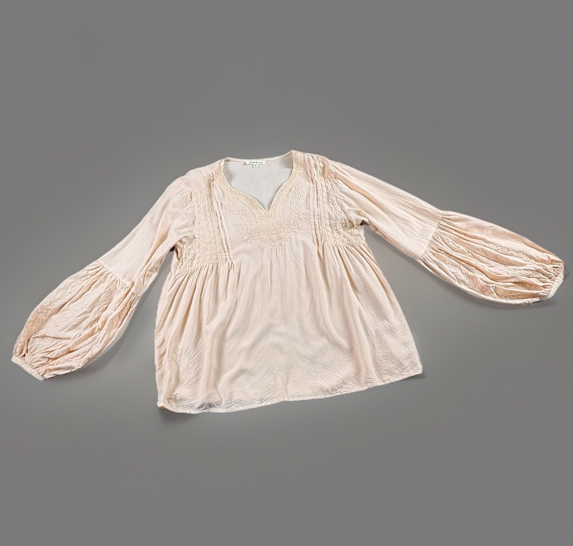 Solitaire Peasant Blouse Womens M Pink Boho Fairy Cottagecore Tunic Prairie