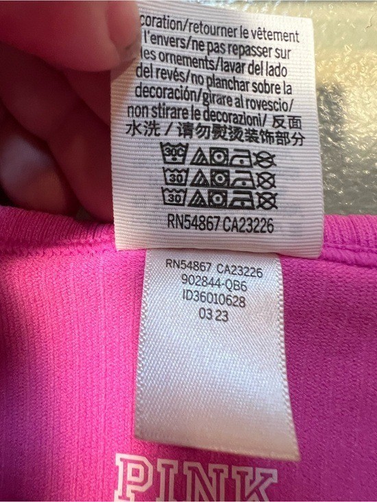 Victoria’s Secret PINK Women’s Sz XL Seamless Rib Short-Sleeve Crop Top Hot Pink