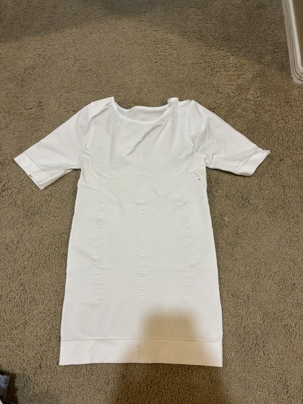 White Distressed Stretch Tunic Top Fits Women S Bodycon Polyester Spandex Blend