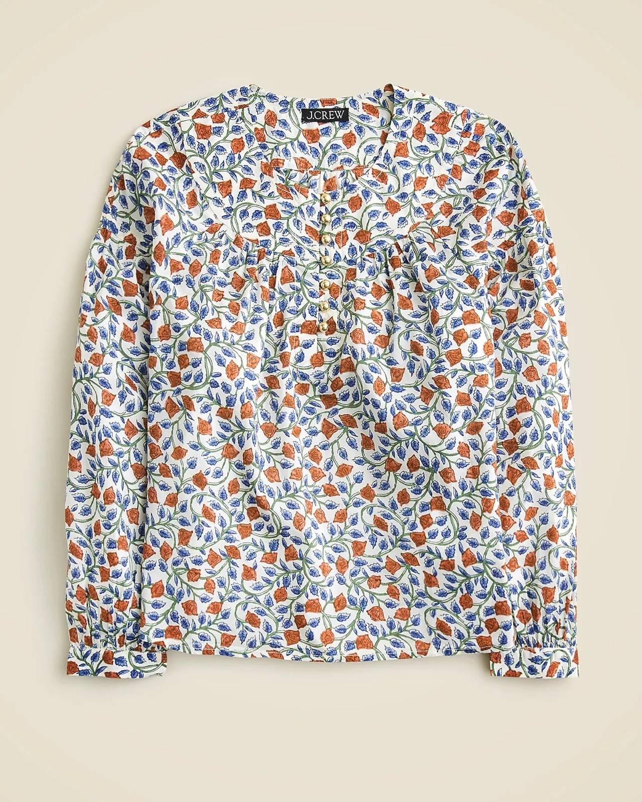 J. Crew NEW Shirred popover top XS rosewood floral