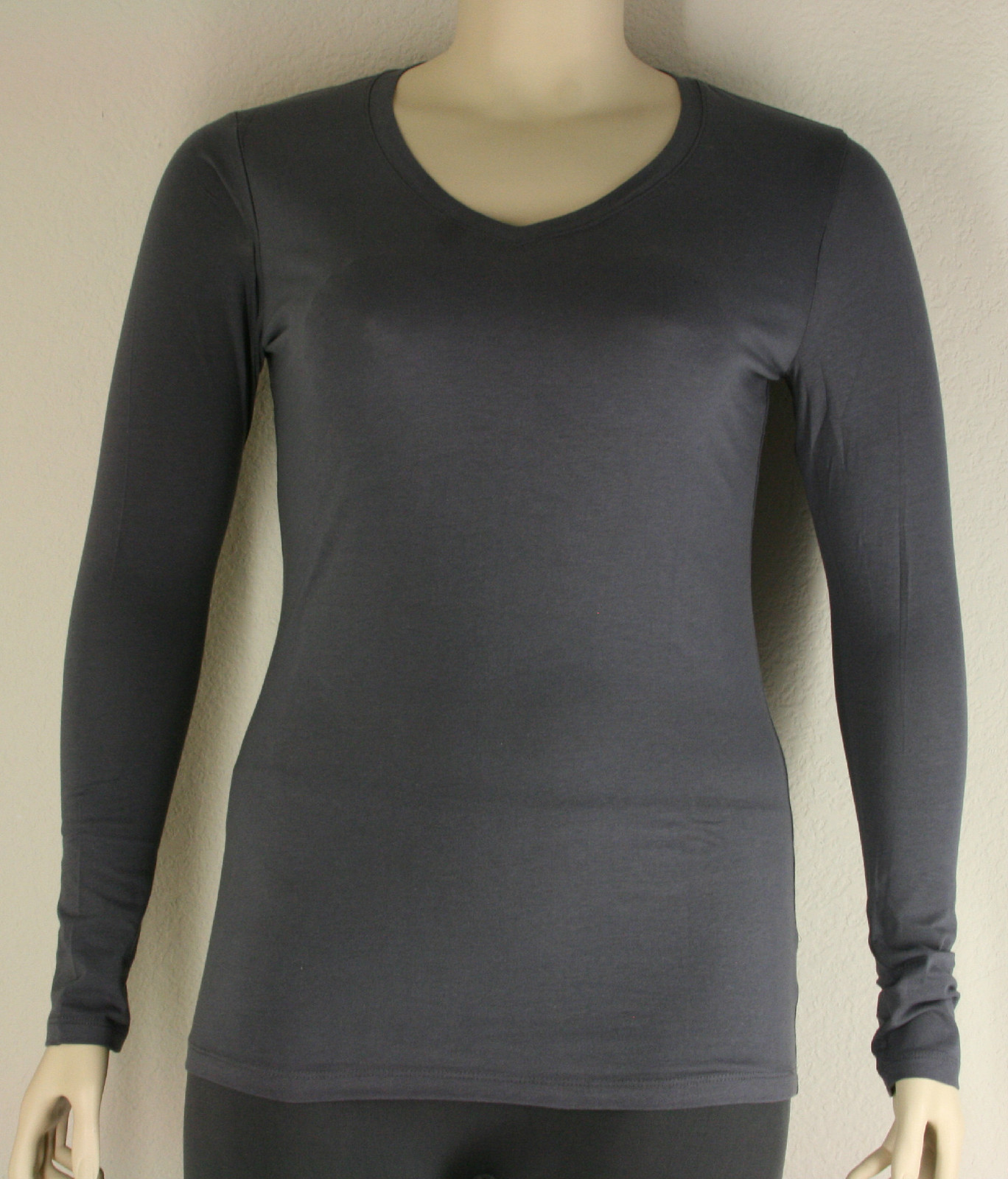 **Plus**Active Junior Basic Solid Plain Long Sleeve V-Neck Top Shirt 1XL-3XL