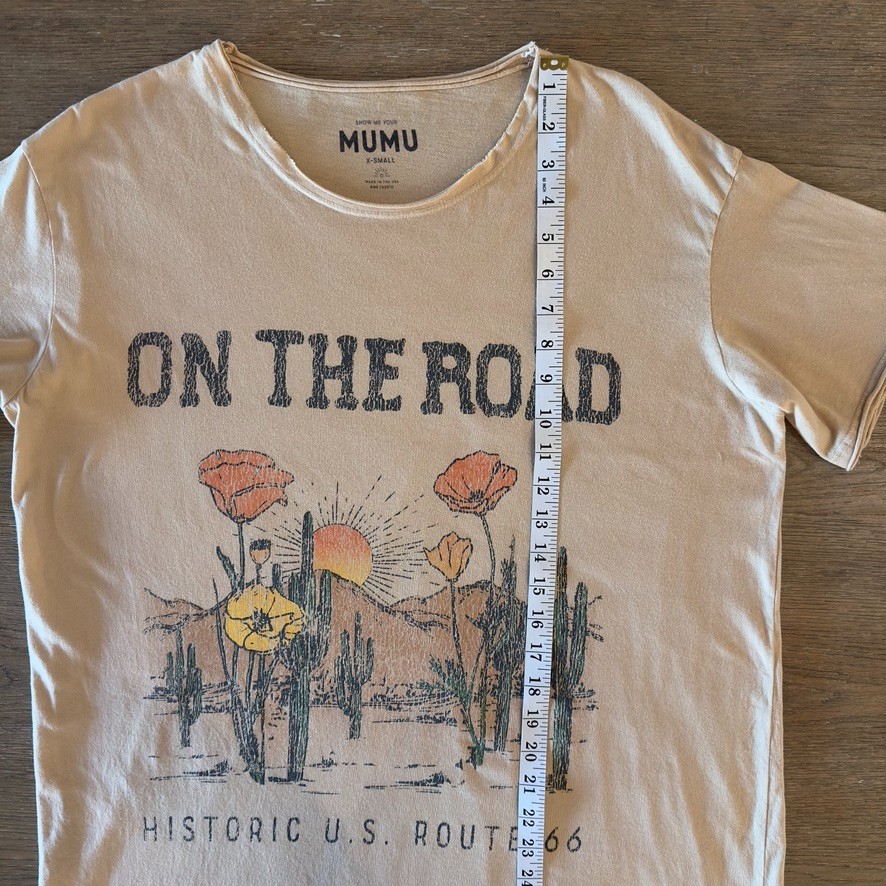 ✈️ Show Me Your Mumu-“On the Road” Airport Tee-Route 66-Festival Boho Top-Sze XS