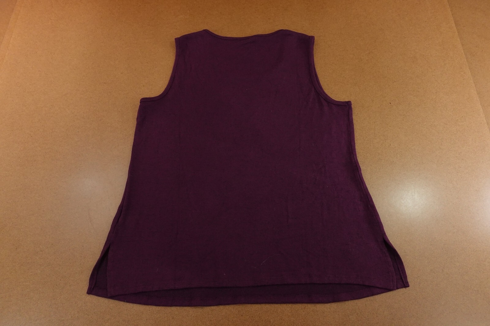 Nina Leonard Womens Size XL Plum Knit Sleeveless Scoop Neck Pullover Top New