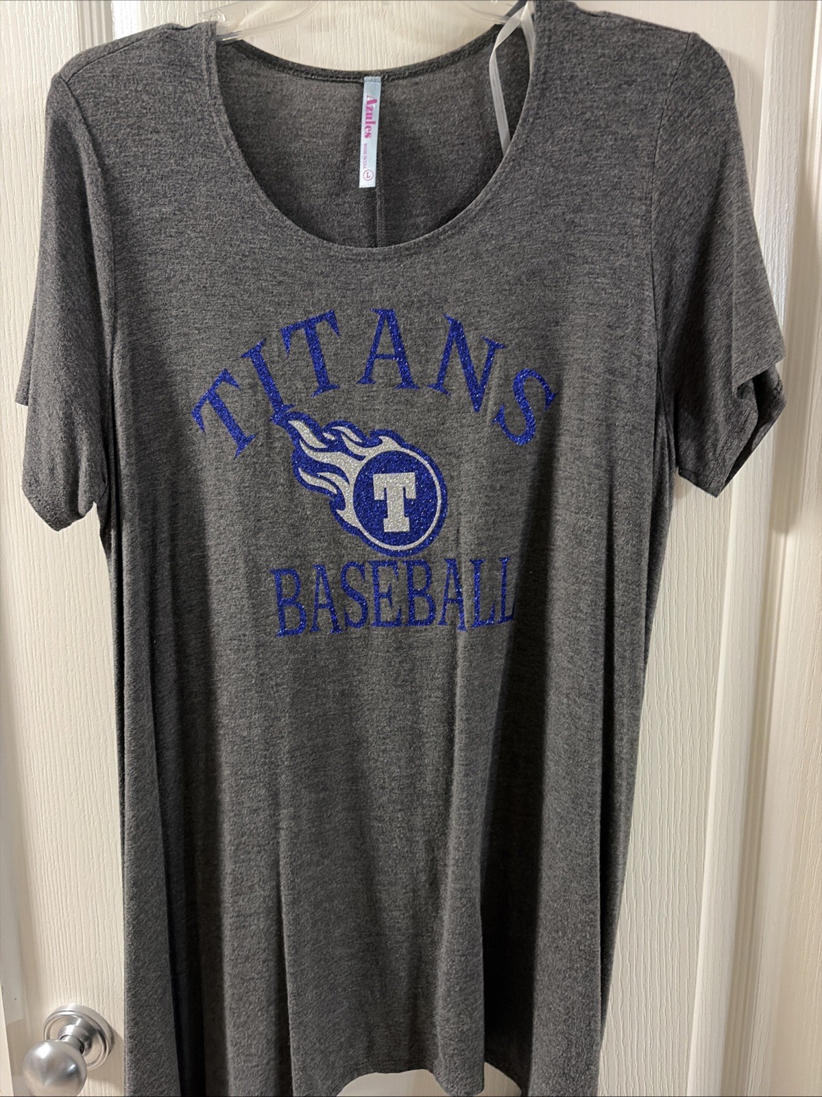 Titans Baseball Embroidered Long Tshirt Womens L