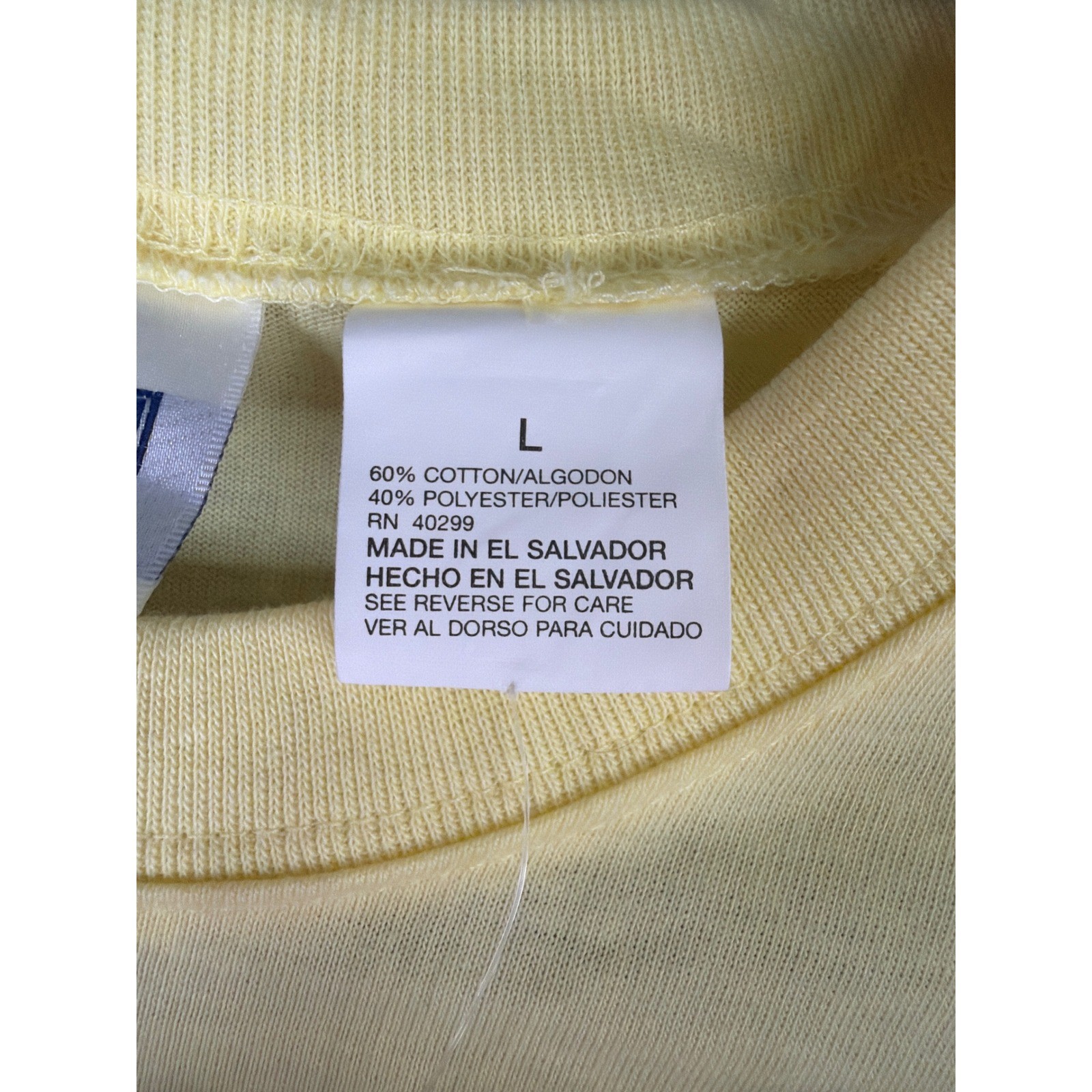 NWT VTG Erika & Co T-Shirt Large Yellow Floral Embroidered Short Sleeve Crew
