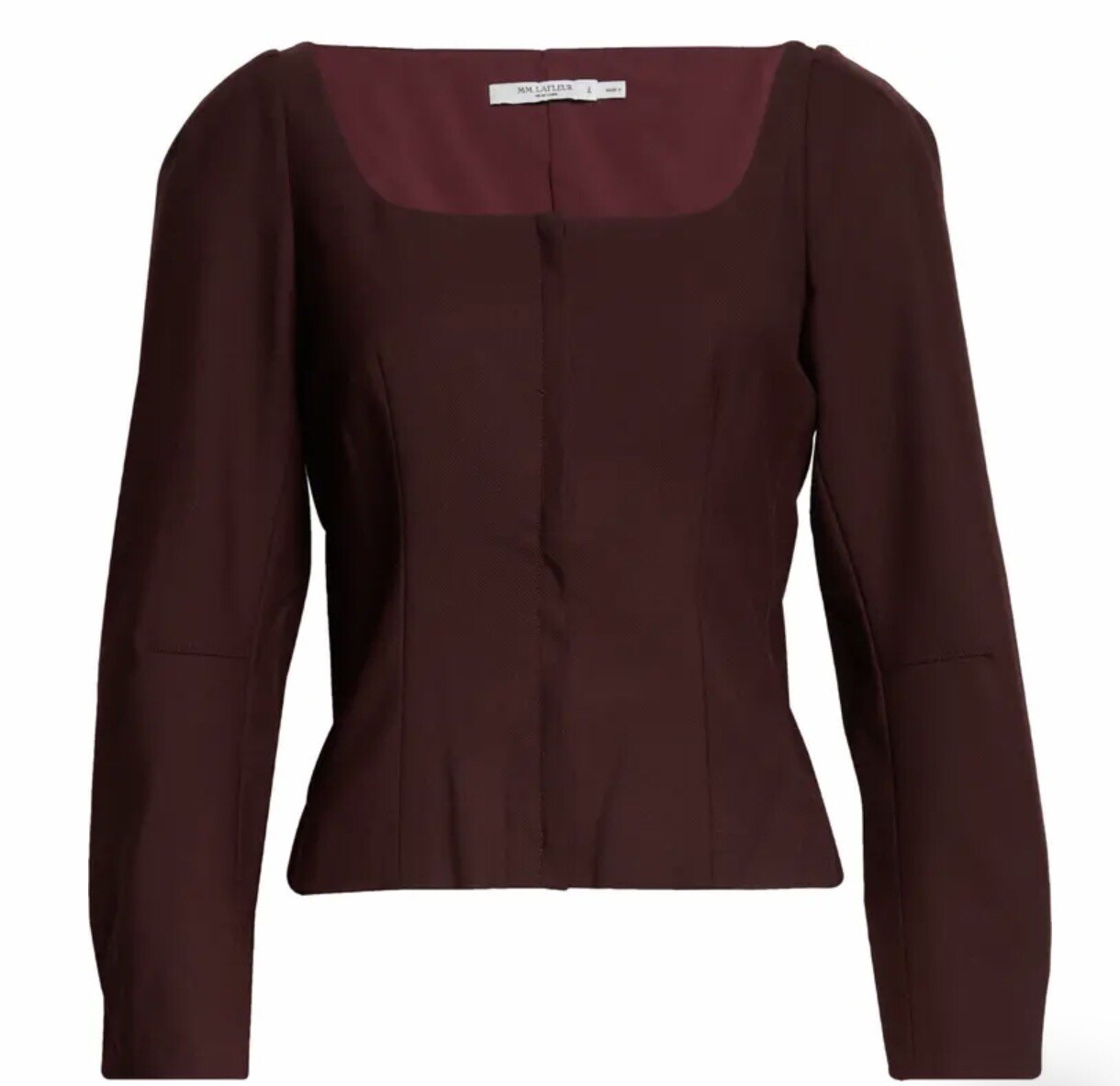 MM LaFleur Dawn 1.0 Top Sharkskin Garnet Size 14 NWT