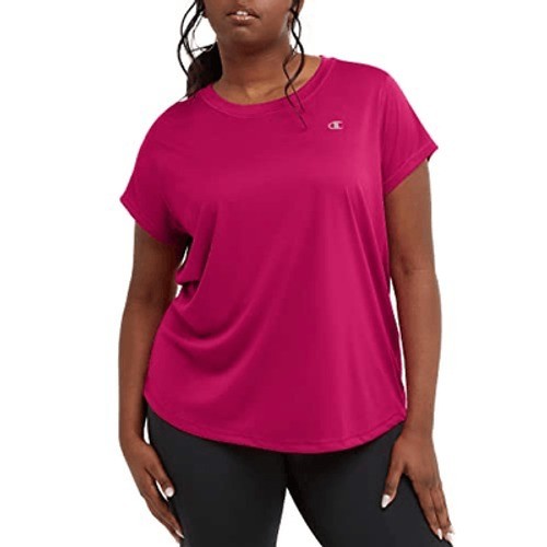 Women’s Champion Classic Sports T-Shirt, C Logo (Plus Size) Fantastic Fuchsia 2X