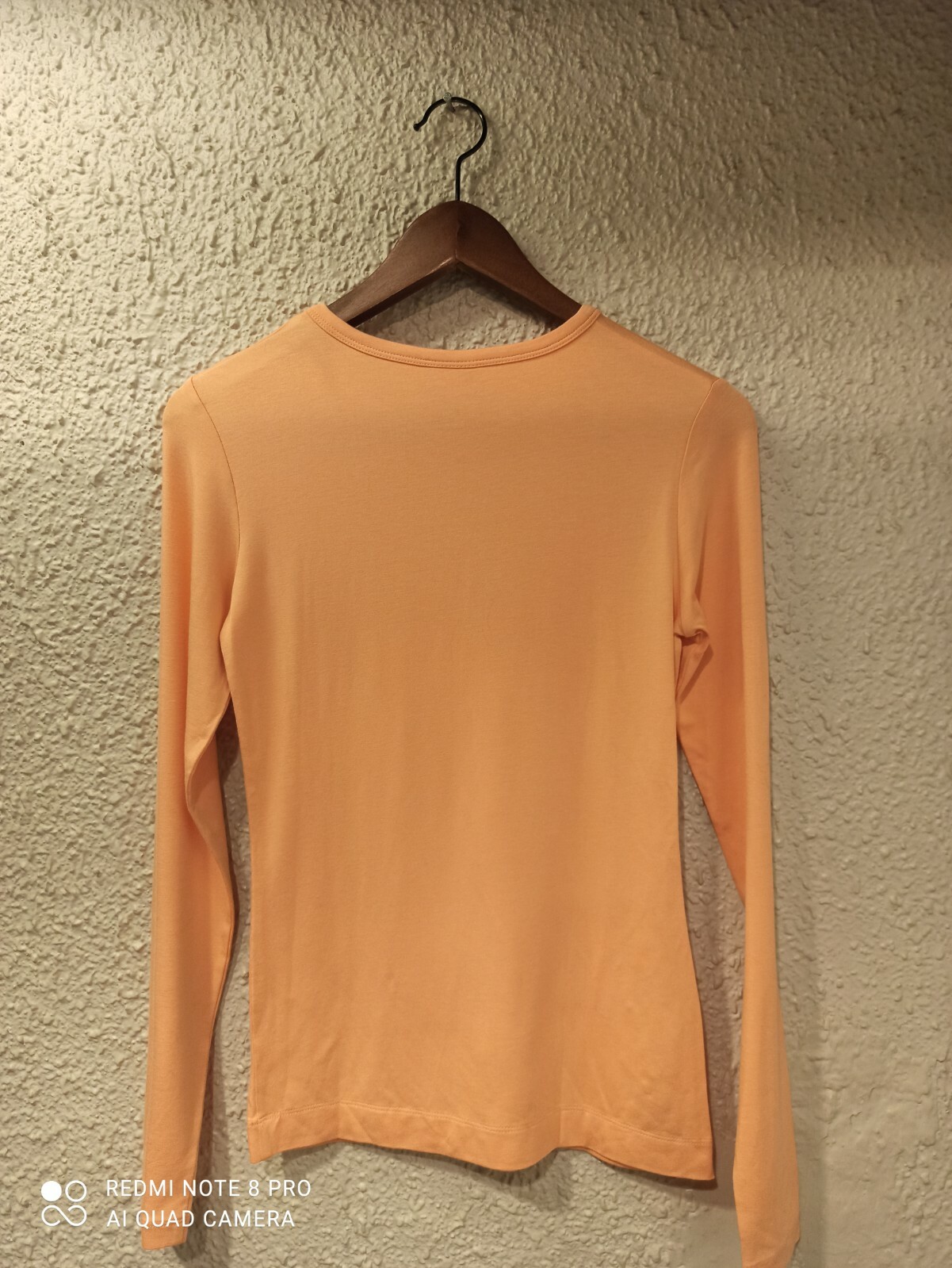 DRIES VAN NOTEN O-NECK LONG SLEEVE FITTED TOP PEACH size EXTRA SMALL NEW !!