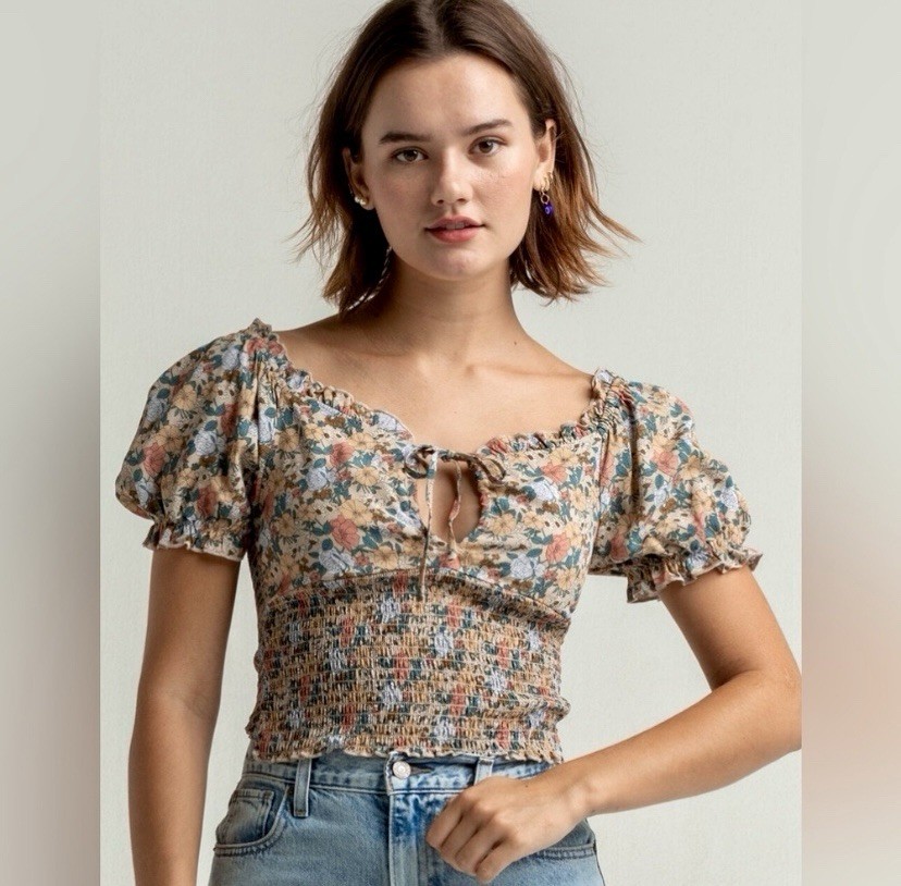 WEST OF MELROSE Key To My Heart Womens Blouse Size S