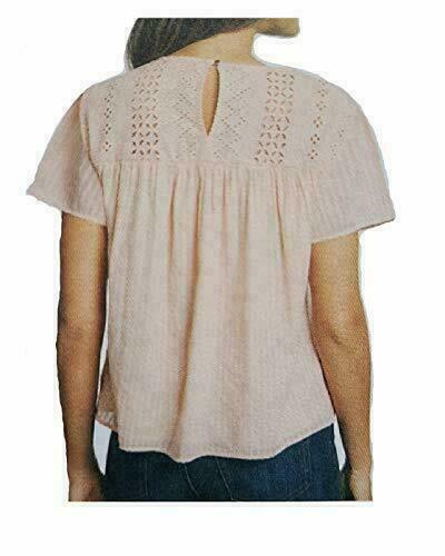 Ella Moss Women’s Eyelet Ruffle Sleeves Keyhole Blouse