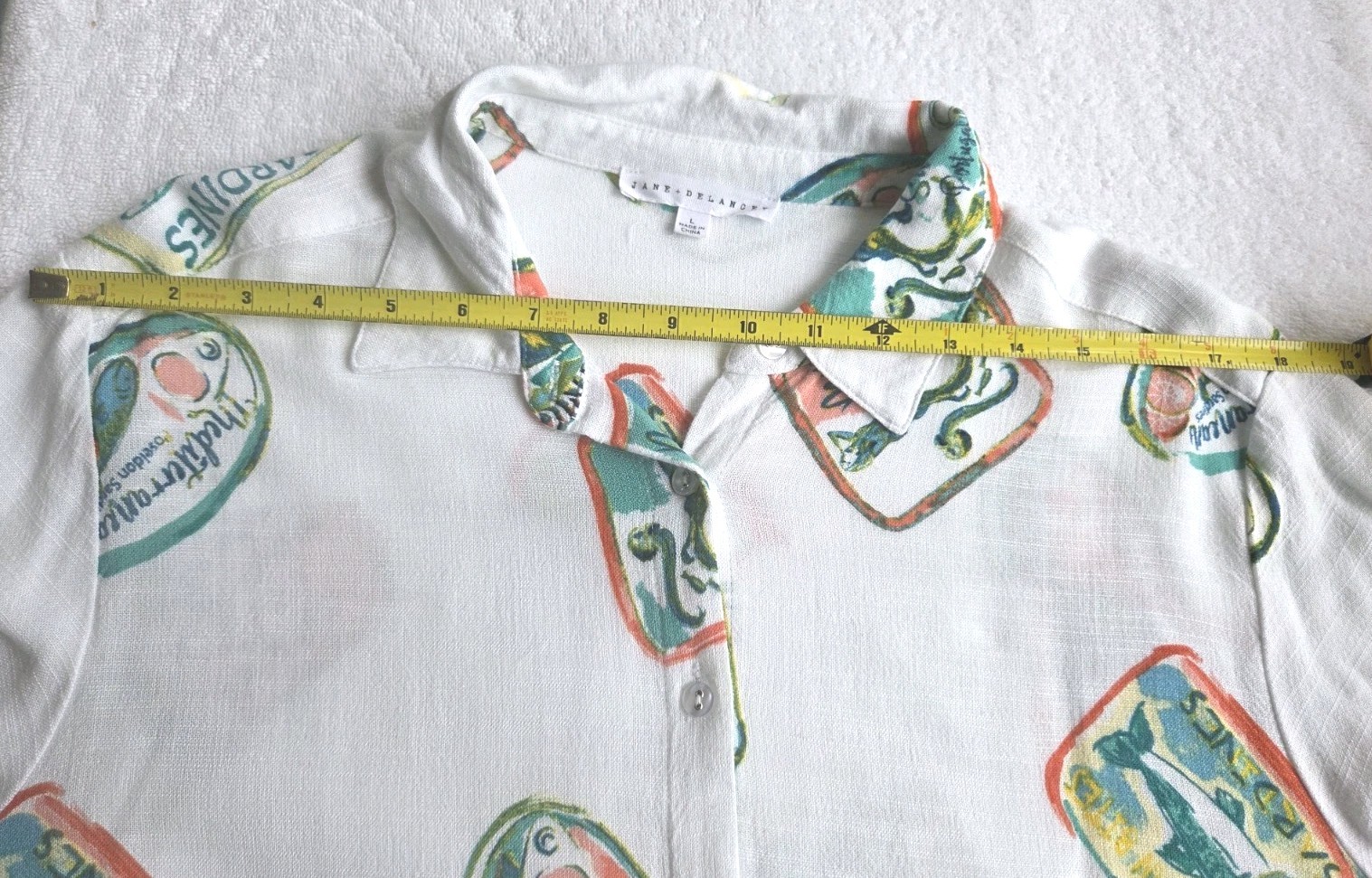 Rayon Linen Button Short Sleeve Shirt Lg White Beach Cool Casual Comfort Wear
