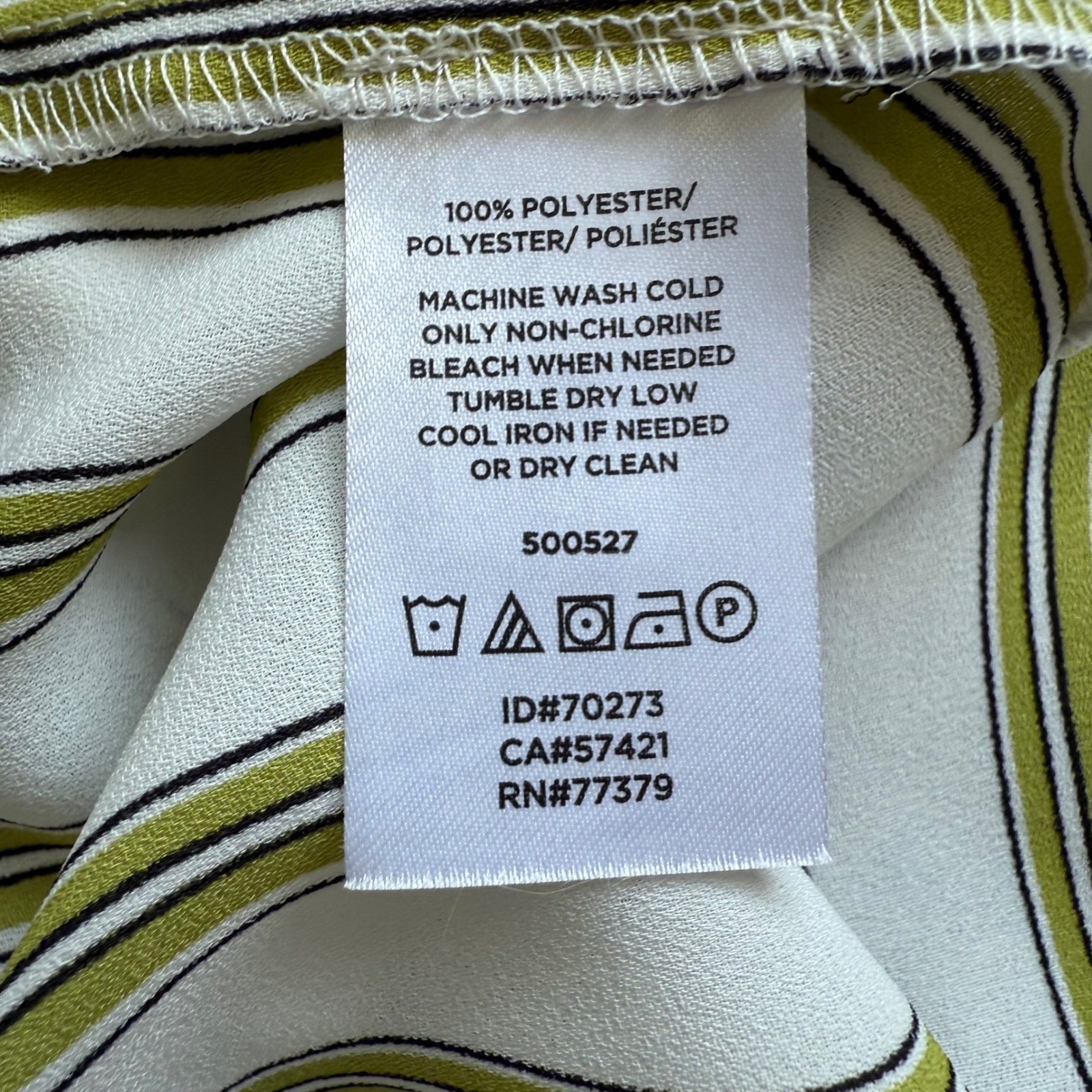 Ann Taylor Factory Womens Medium Striped Tunic Blouse Green White Long Sleeve M