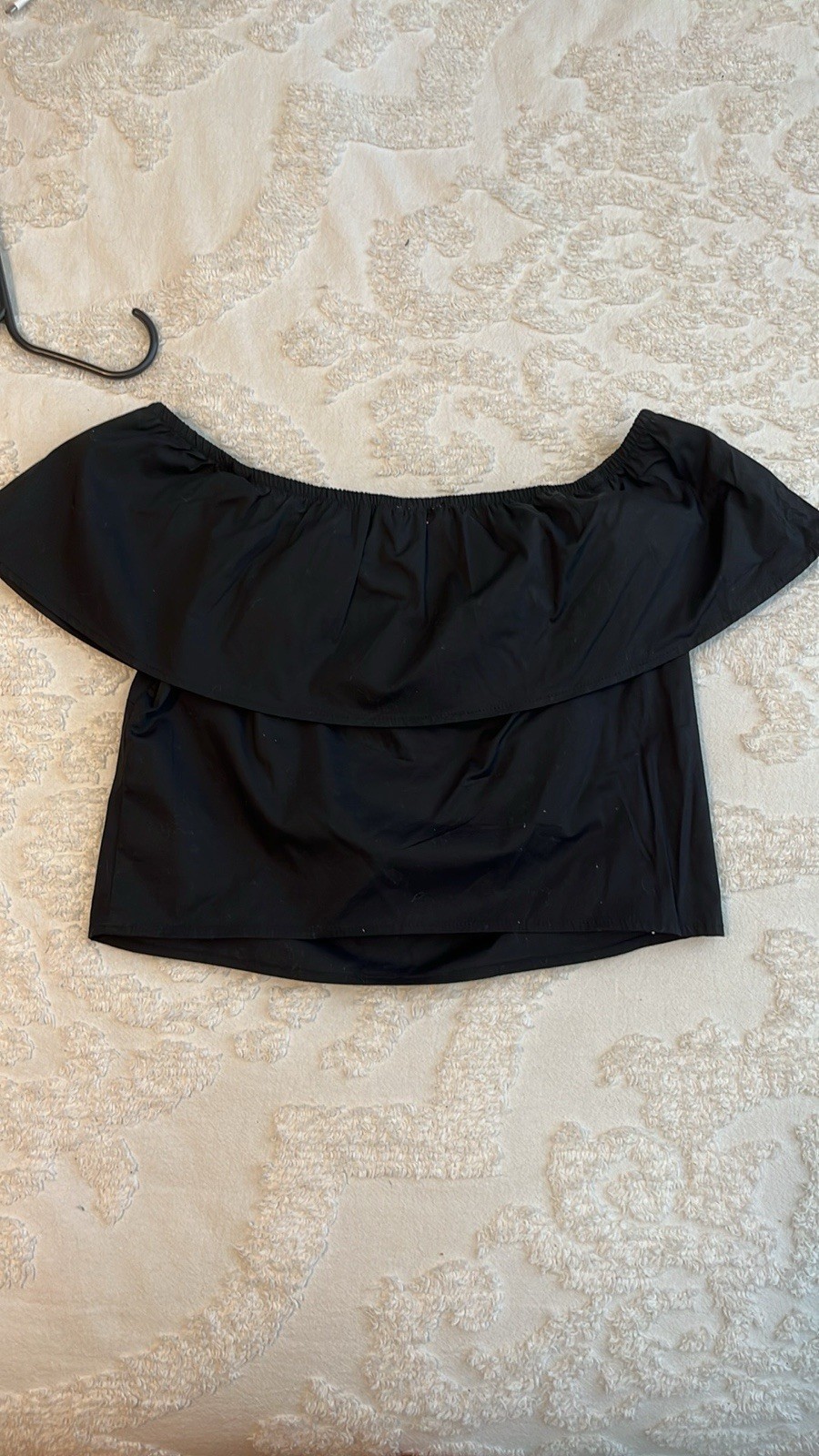 Splendid Off The Shoulder Black Cropped Top Dry Clean Only Size XS