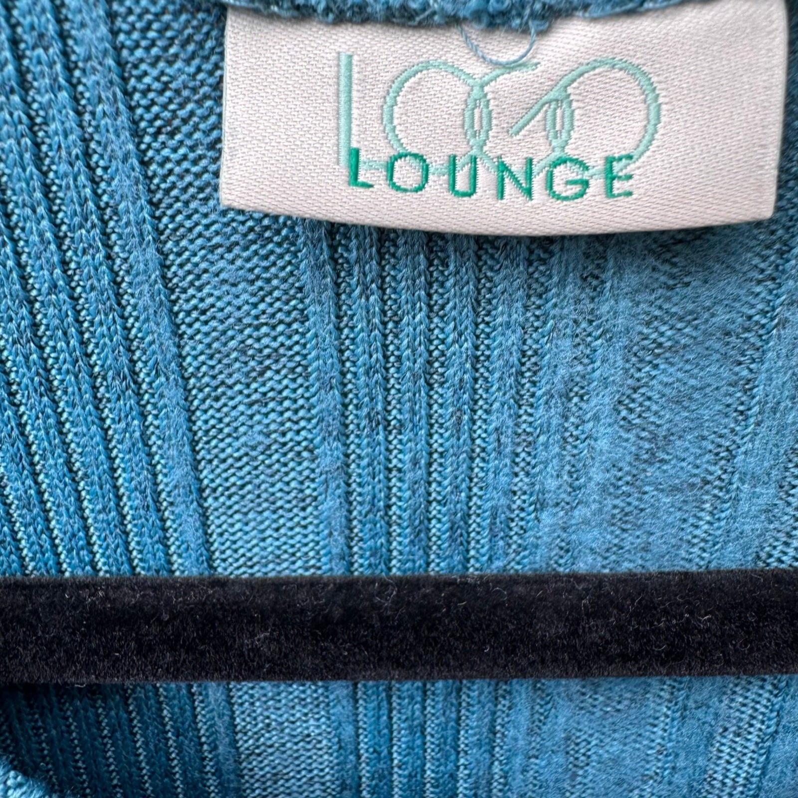 LOGO Lounge Lori Goldstein Teal Ribbed Knit Layering Minimalist Pocket Top M NEW