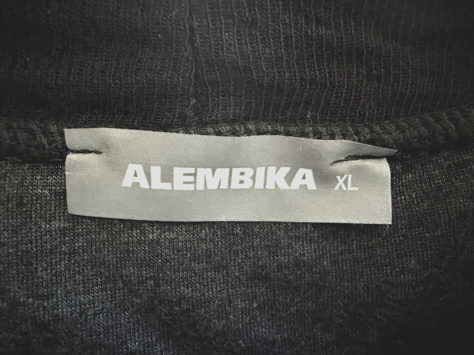 Alembika Shirt X-Large Black Gray Tunic Asymmetrical Stretch Lagenlook Israel