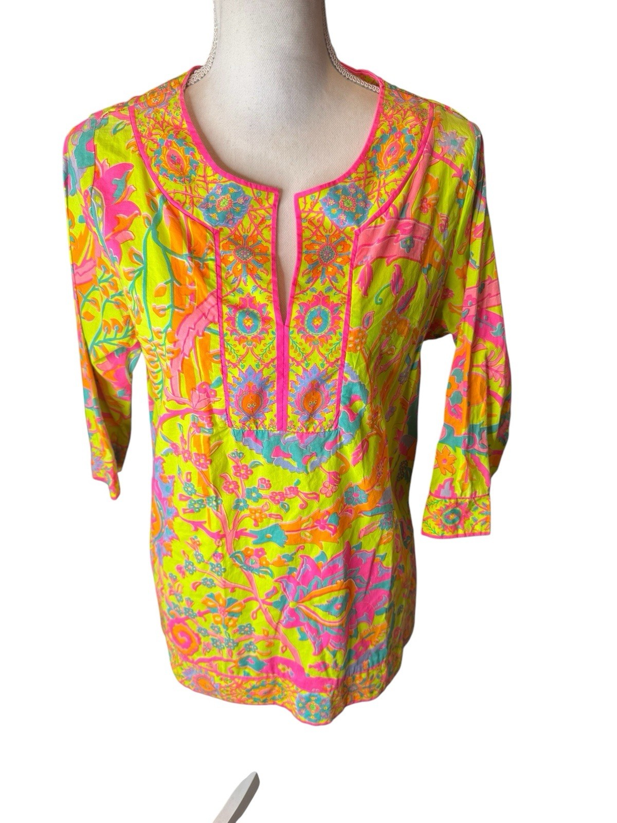 Gretchen Scott Split Neck Tunic Magic Carpet Only One On eBay! Sz Small
