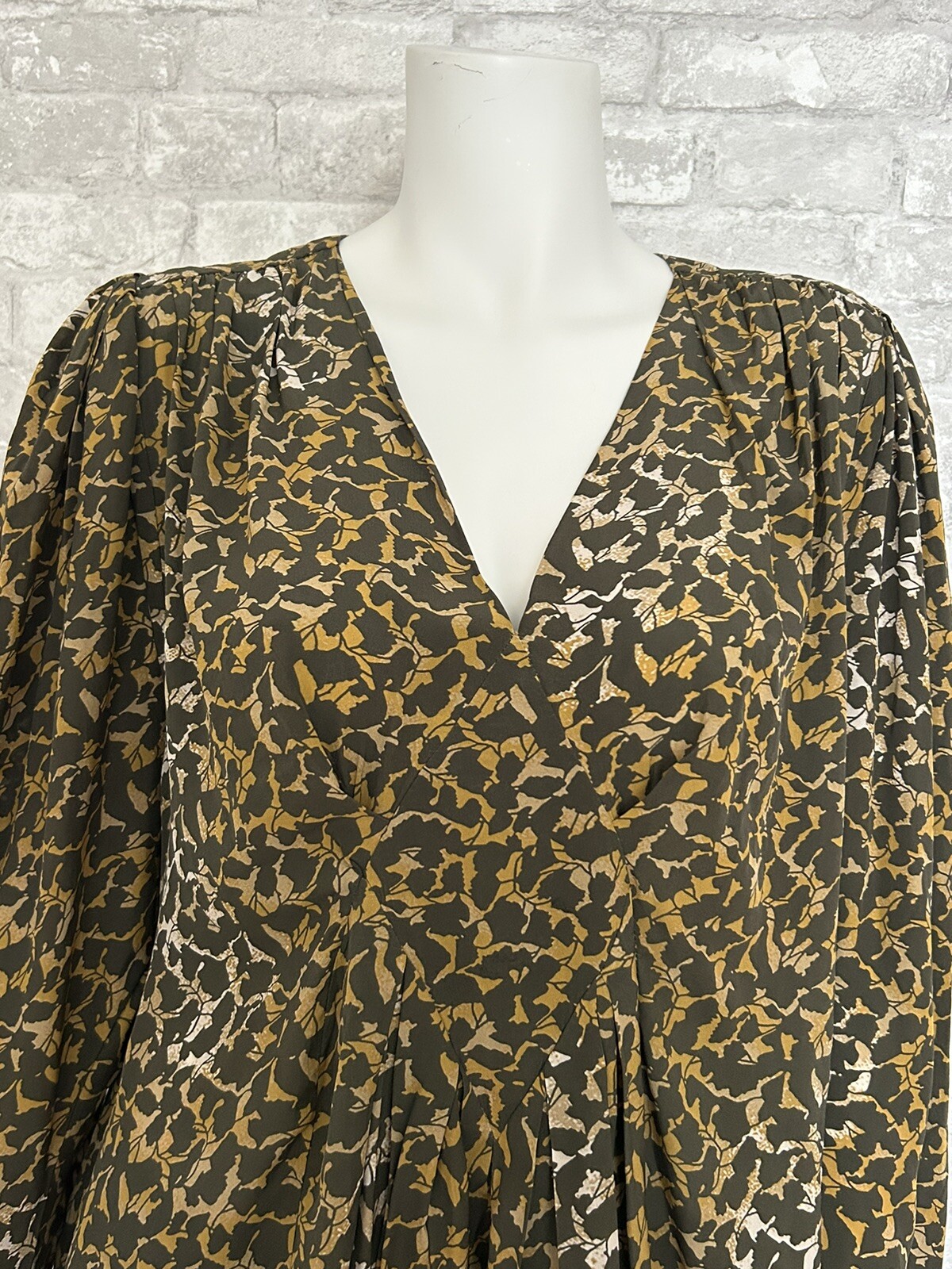 Isabel Marant Etoile sz 44 / 12 Blouse Amirya Bronze Pullover Draped Poet Sleeve
