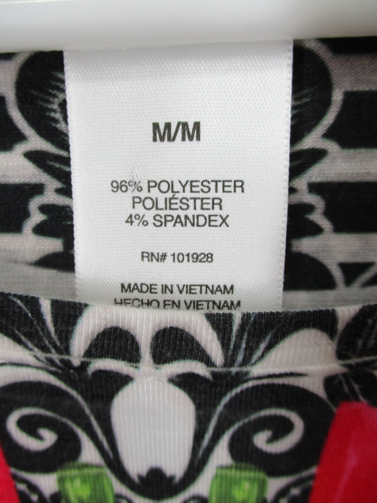 Valerie Stevens Women’s Top Medium Flowy Scoop Neck Striped Floral Stretch Black