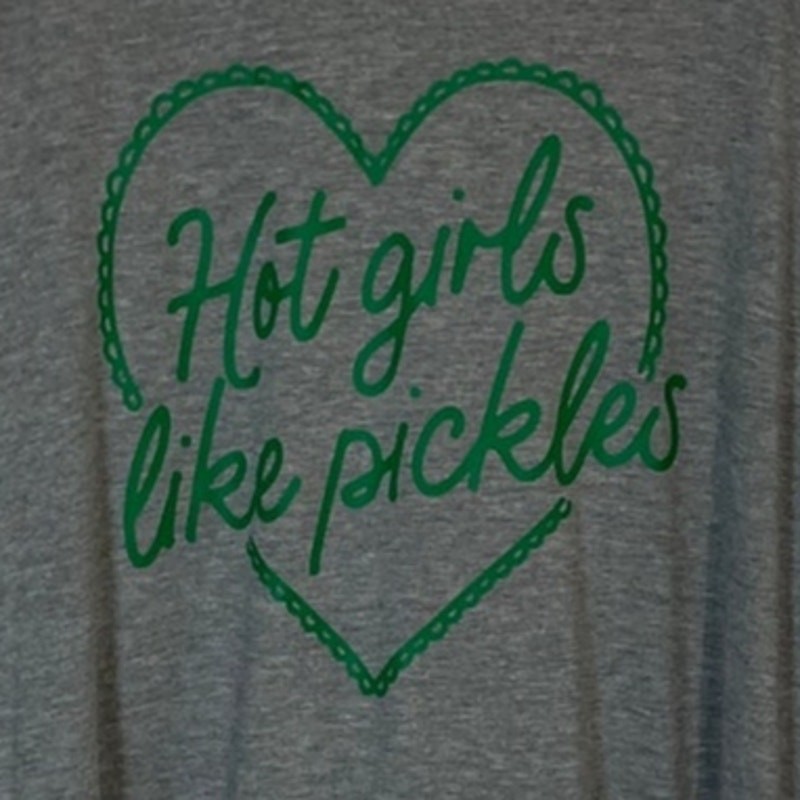 Jerzees Dri-power Gray Hot Girls Like Pickles Graphic T-shirt Women 2XL