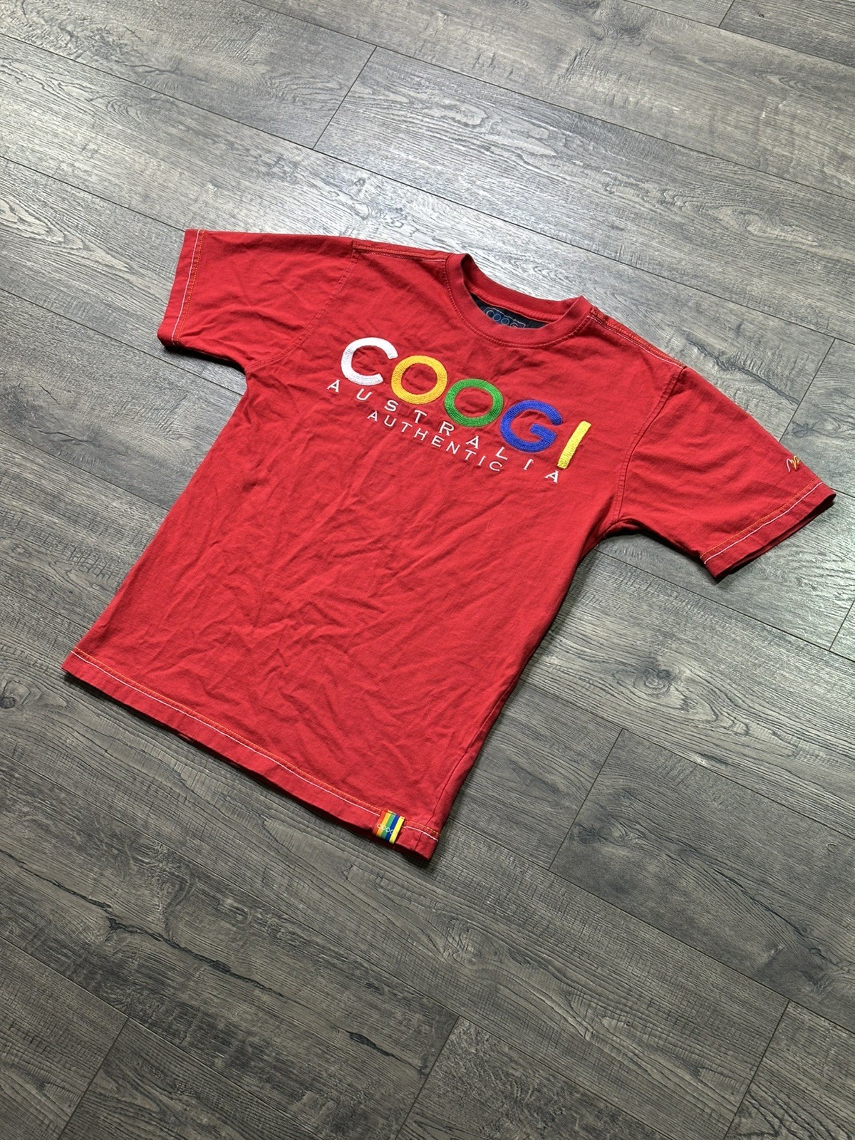 Vintage 90’s Coogi Australia Authentic Embroidered Red T-Shirt (SIZE SMALL)