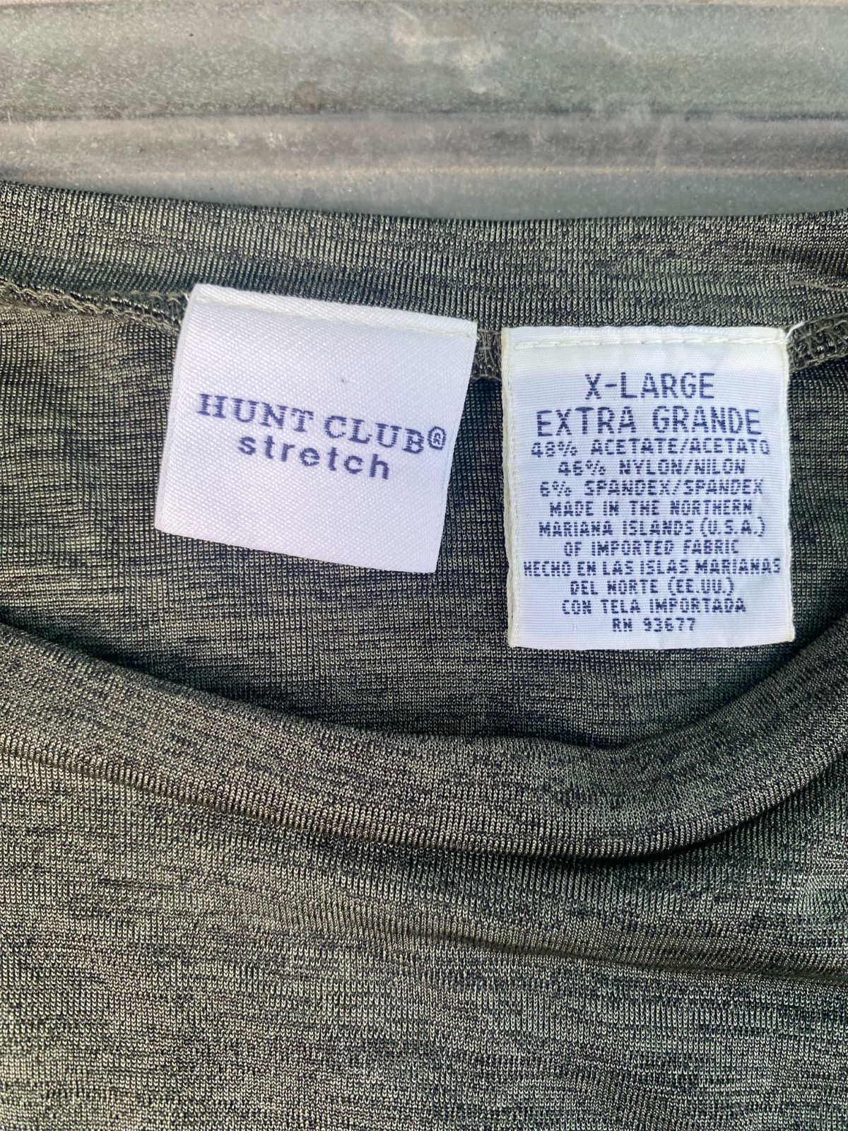Hunt Club Stretch Women’s Gray 3/4 Sleeve Knit Top XL Lightweight Casual Shirt