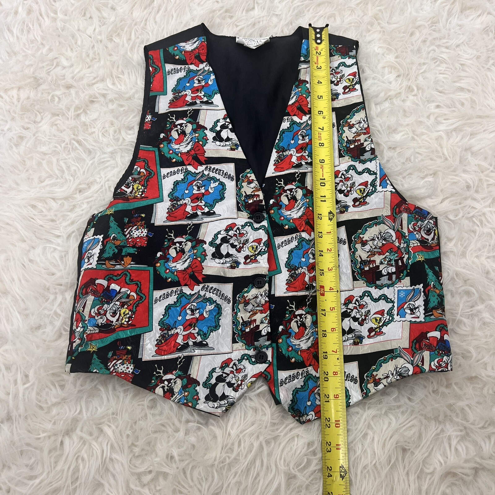 Looney Tunes Vintage 1994 Vest Season’s Greetings Christmas Top Unisex One Size