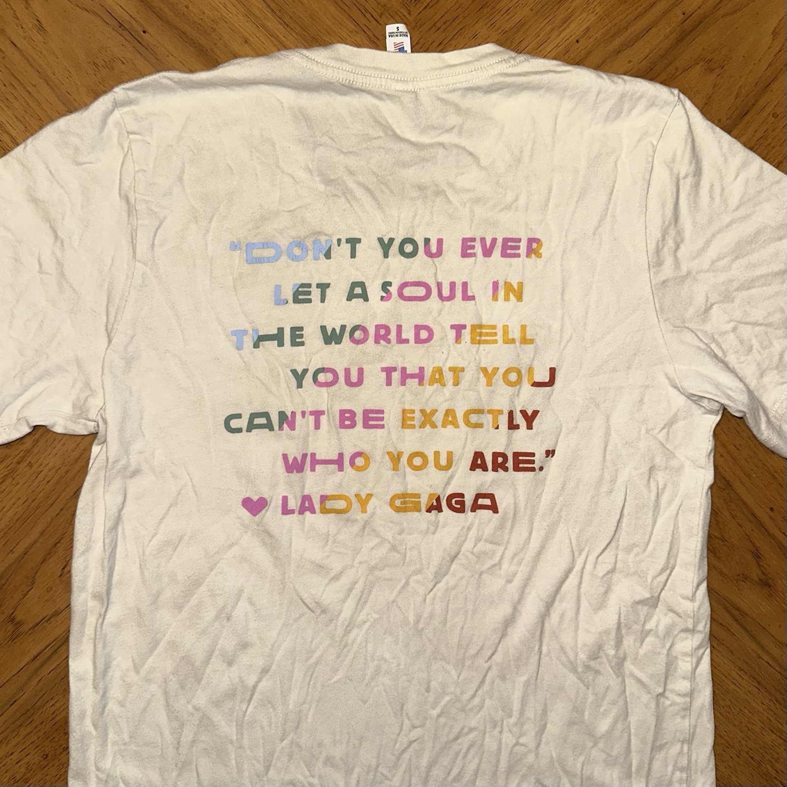 Starbucks X Lady Gaga Pride TShirt Size Small All Together Now Beige Collab