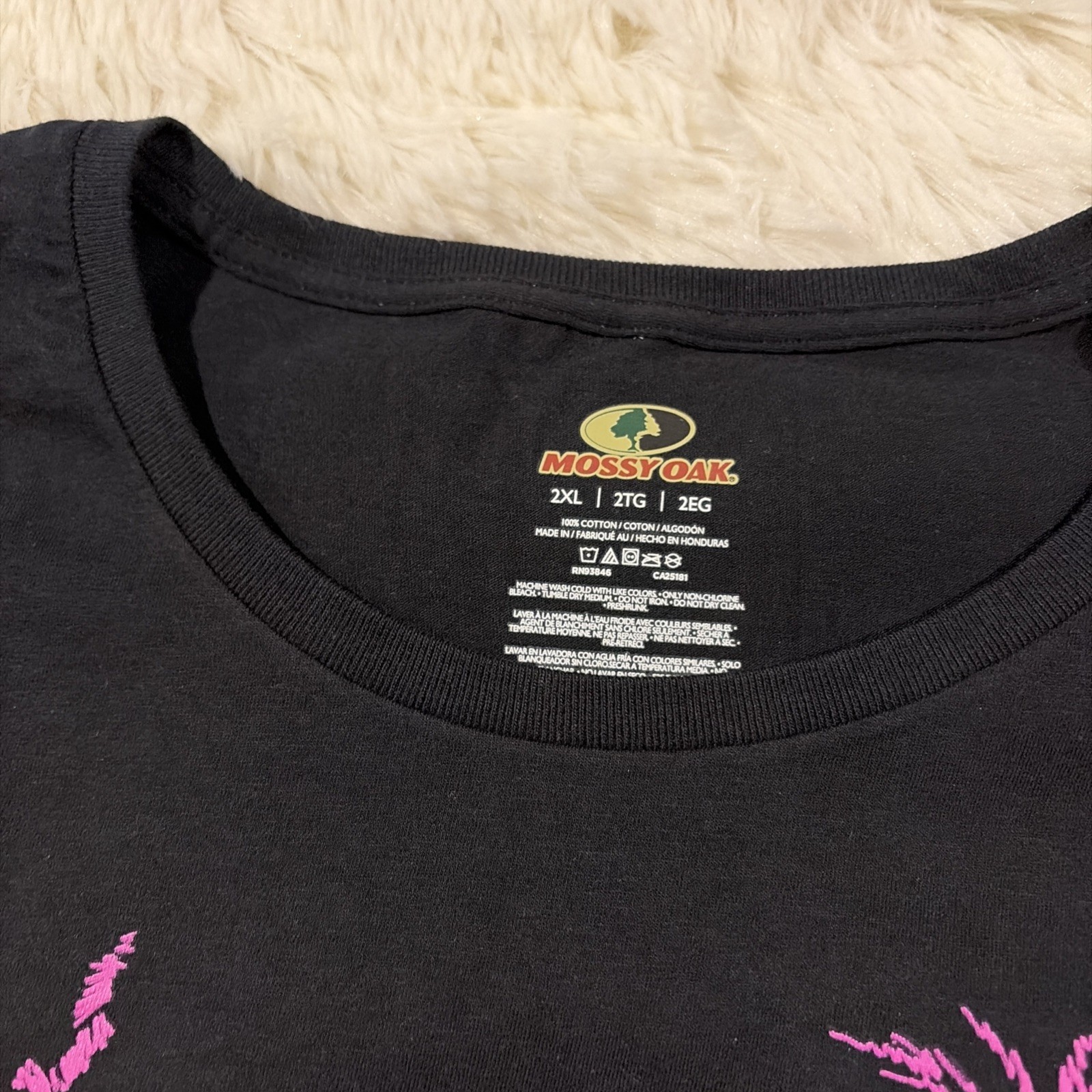 Mossy Oak womens black tee NWT 2XL Deer hunting short sleeve