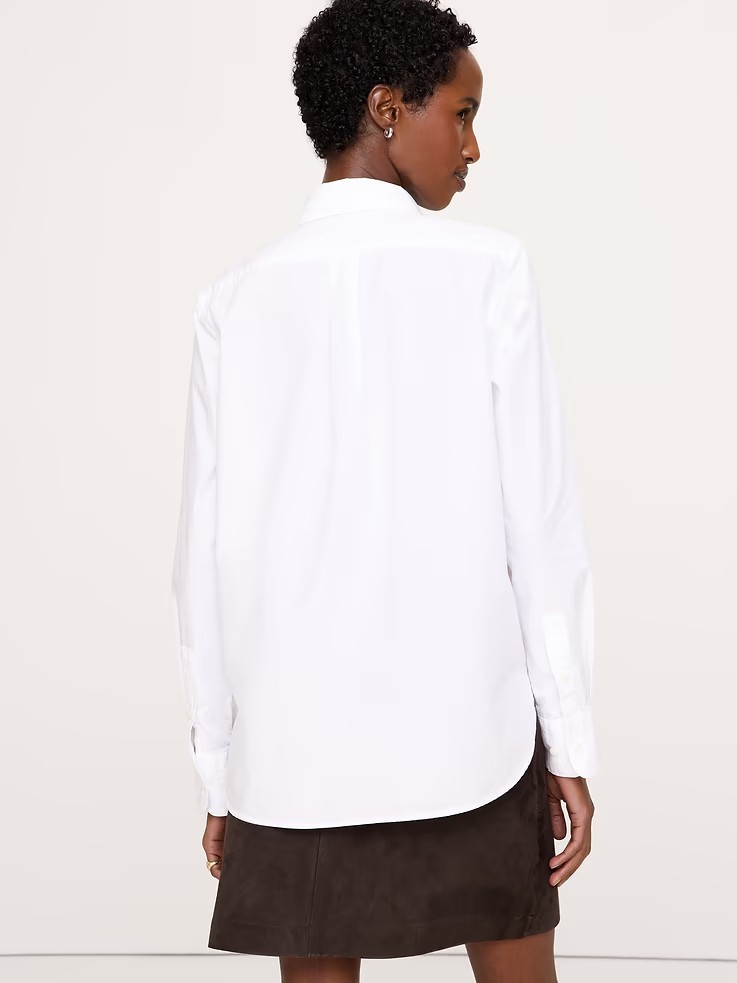 NWT! Banana Republic White $98 The Perfect Everyday Cotton Poplin Blouse Shirt S