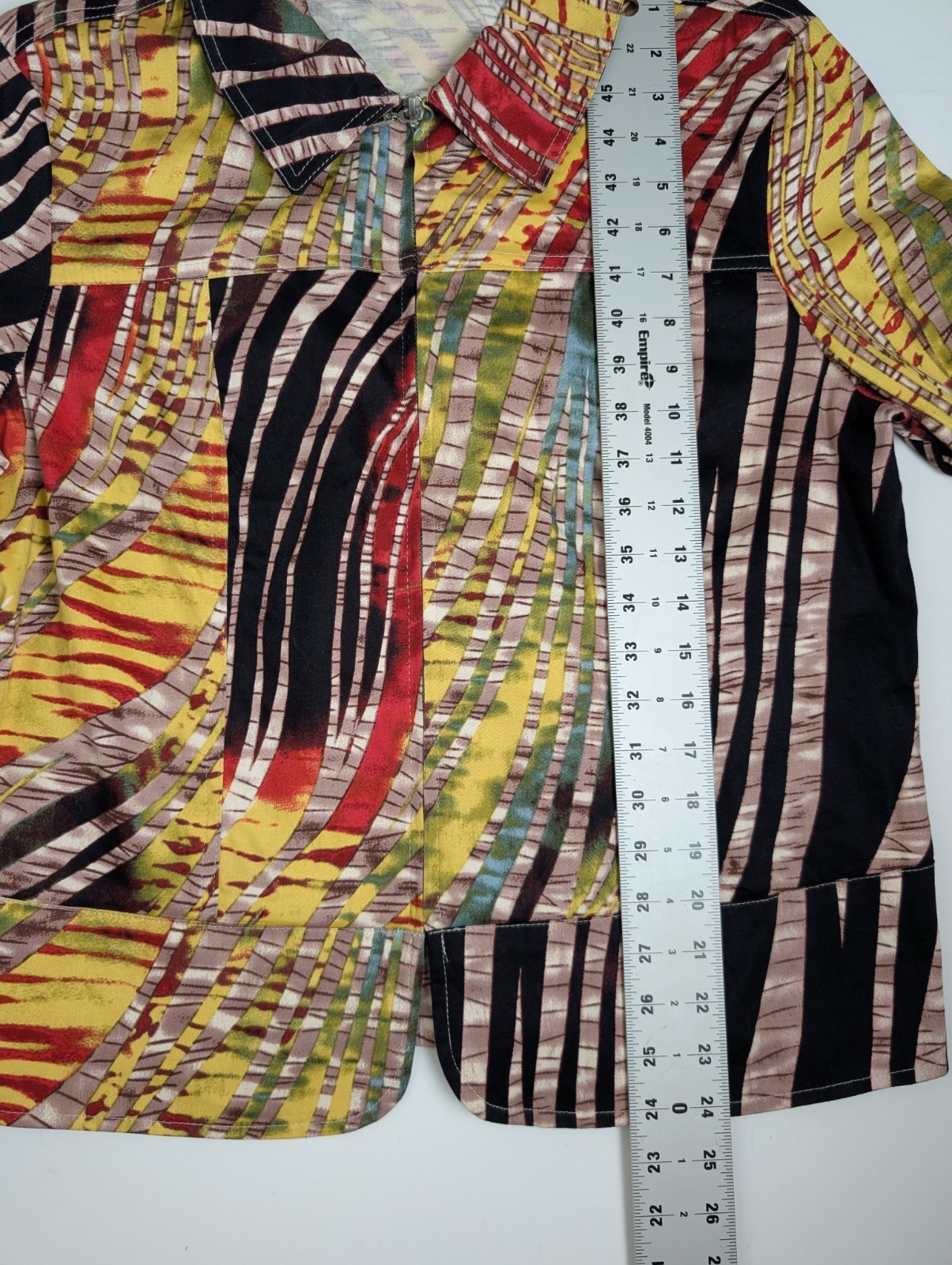 Draper’s & Damon’s Zip Front Abstract Print Shirt Top Women’s Size L