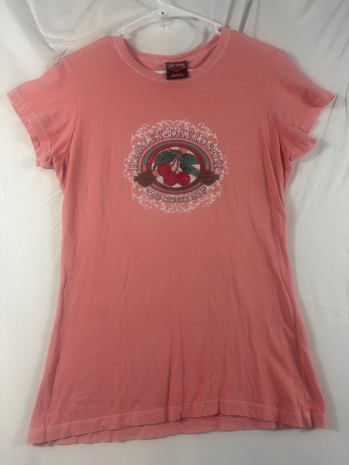 Harley-Davidson Pink Cherry Graphic T-Shirt Size Large