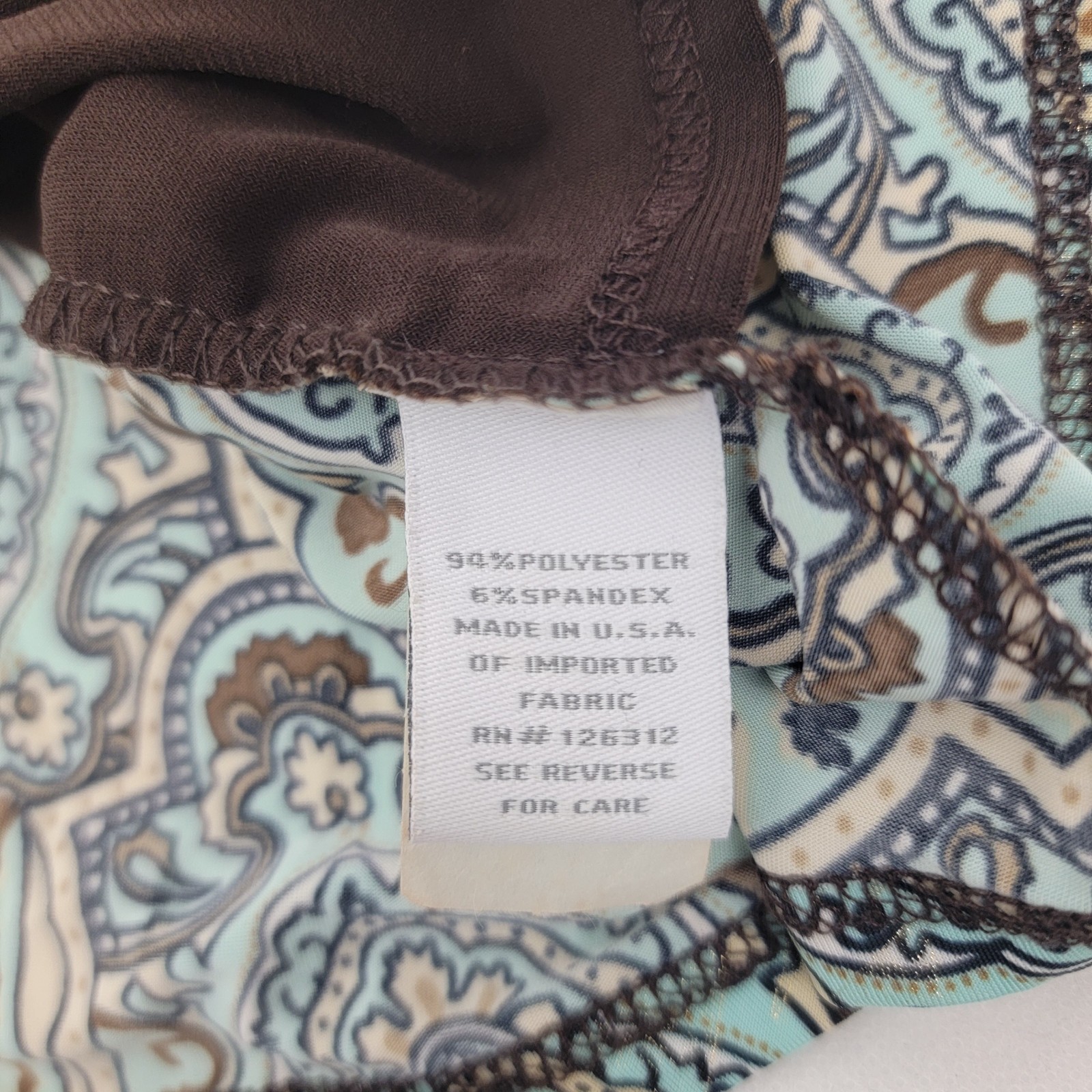 DRESSBARN Womens Top Sz PL Artsy Paisley Layered Stretch Mature Beaded Sparkle