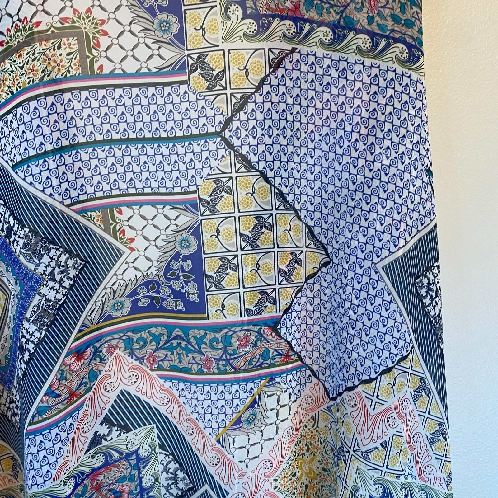 Paper Moon Multicolor Abstract Patchwork Bohemian Kimono Duster Size Medium