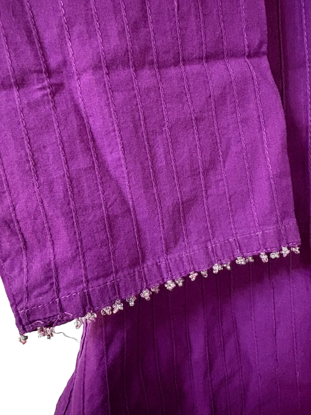 purple cotton womens kurta beaded lightweight xxl tunic