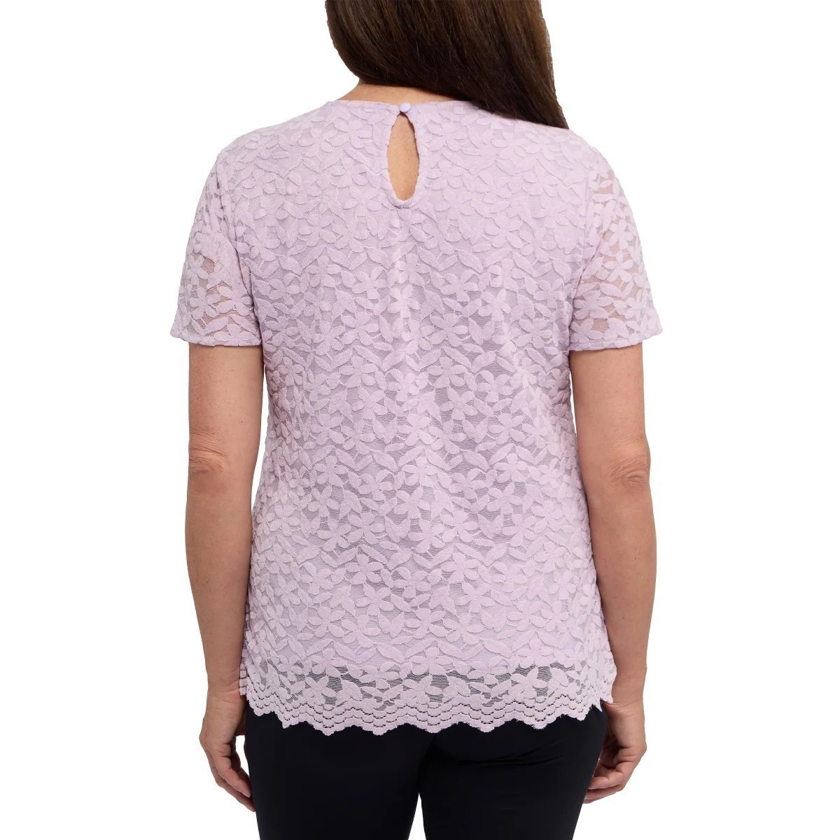 Teddi Rose Women S Crewneck Short Sleeve Blouse Purple Size Large
