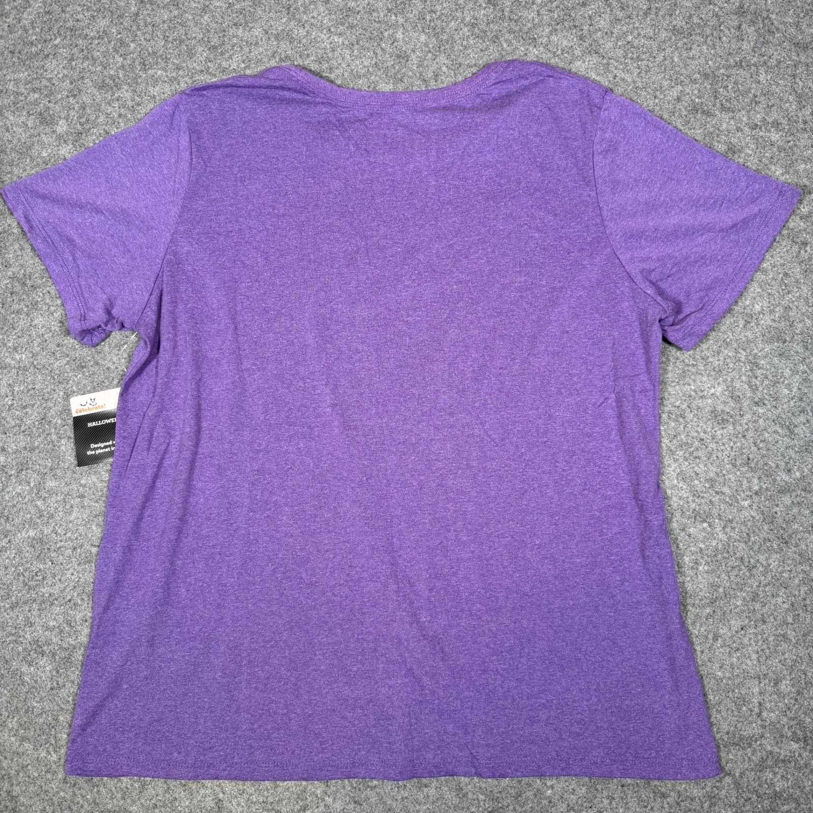 Way to Celebrate Halloween Purple Floral Sugar Skull Graphic Tee XXL 20 NWT