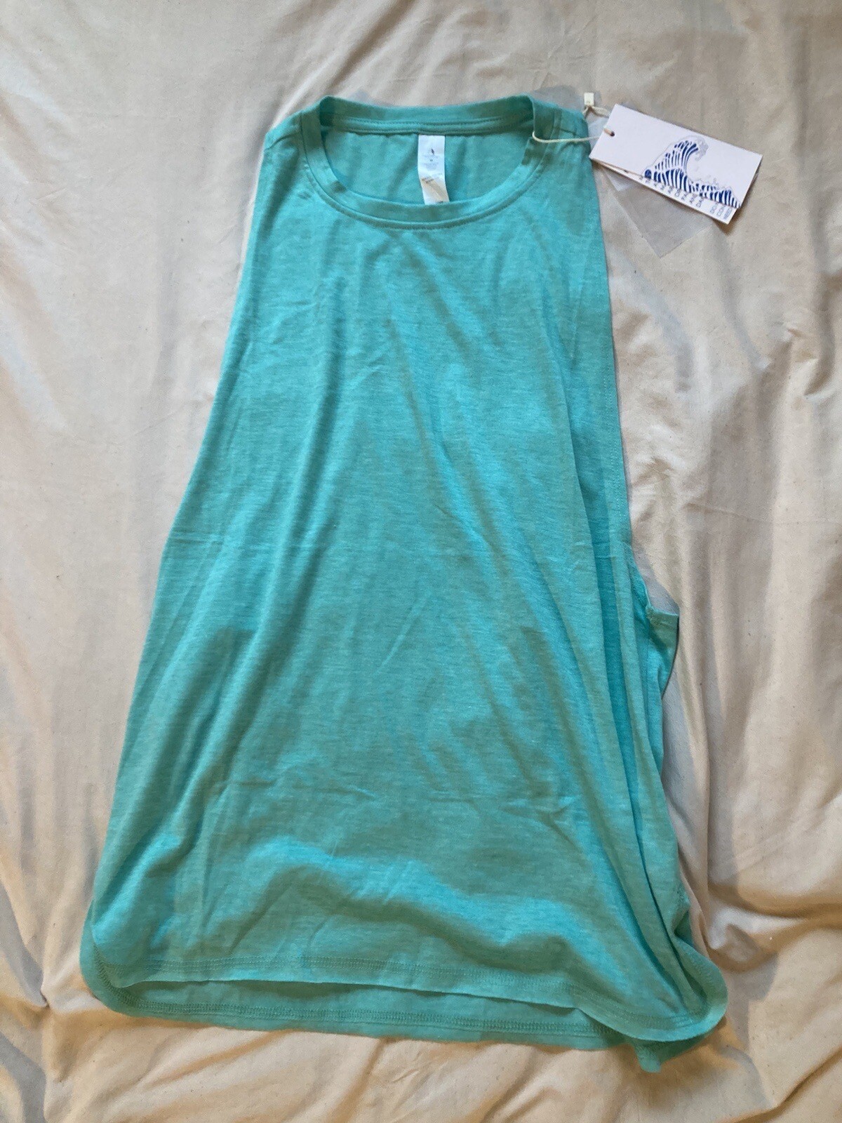 Icyzone Tank Top Women’s SMALL Turquoise Blue Polyester Rayon T-Shirt NWT
