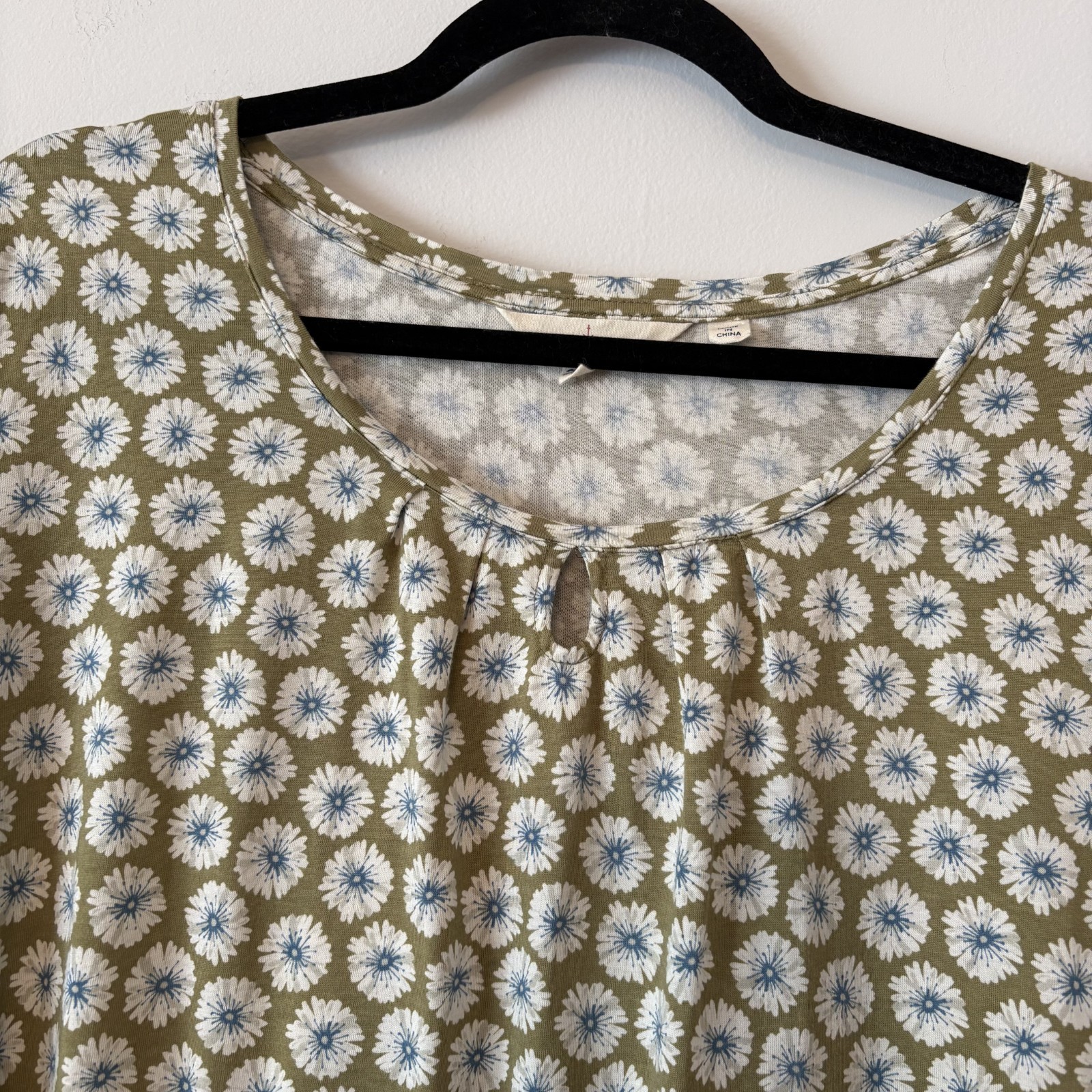 Seasalt Cornwall Bamboo Cotton Blend Floral Appletree Top Size 22 Boho Cottage